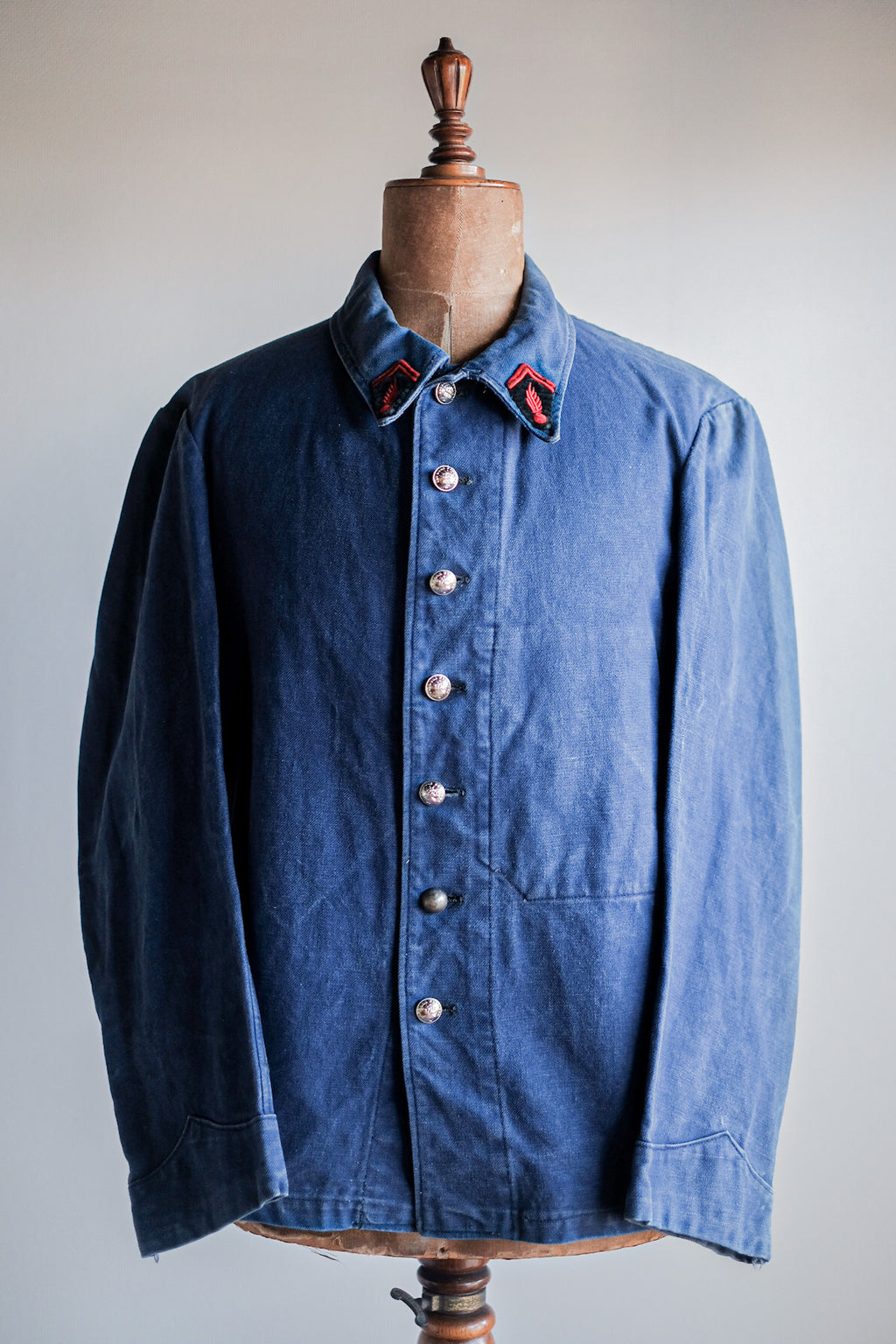 [~ 30's] French Vintage Indigo Metis Fireman Jacket