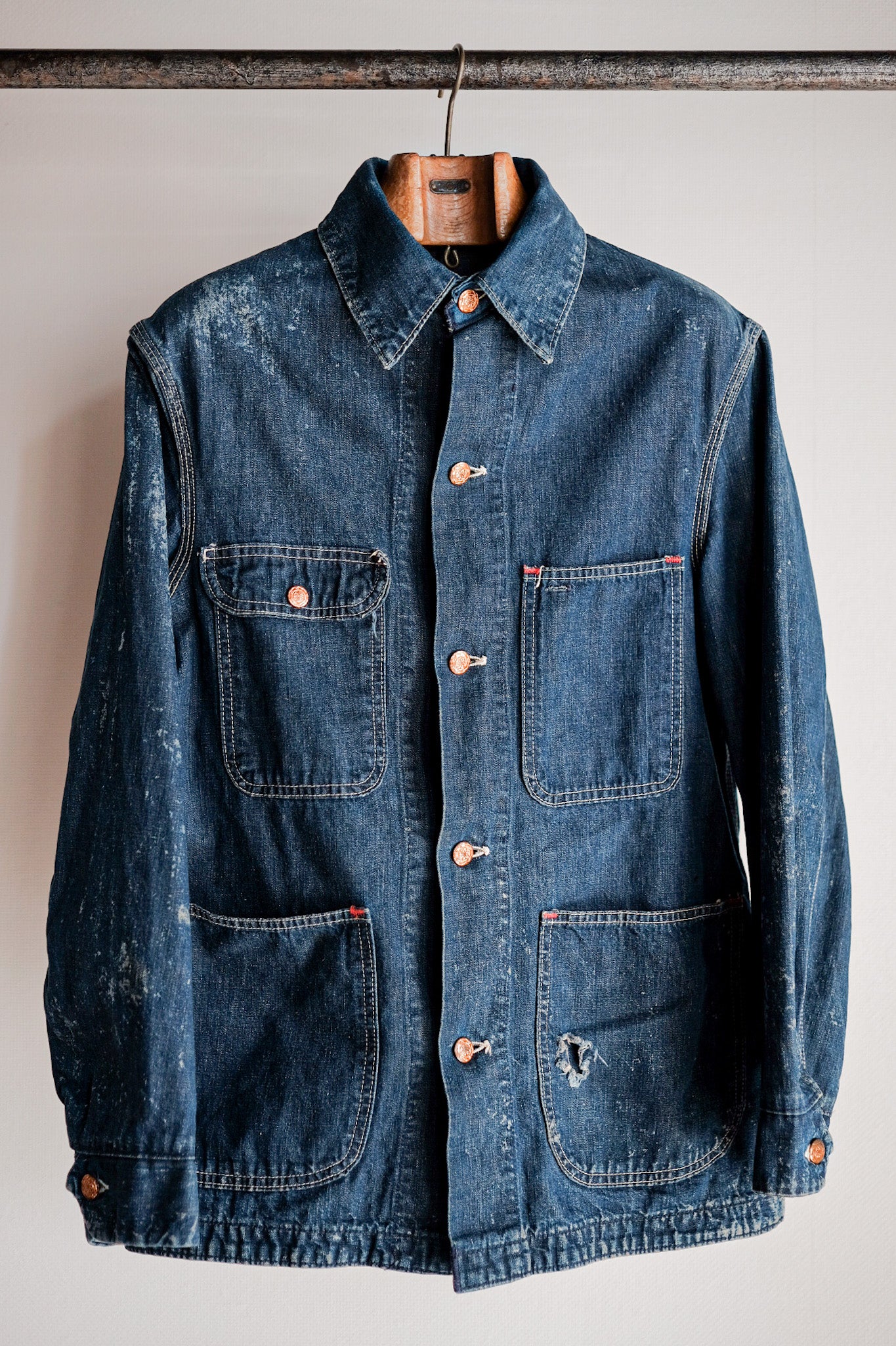 【~40's】American Vintage Prisoner Denim Work Jacket Size.36