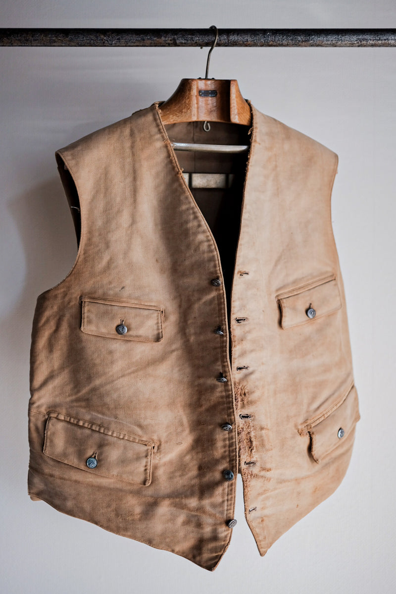 【~30's】French Vintage Moleskin Hunting Gilet