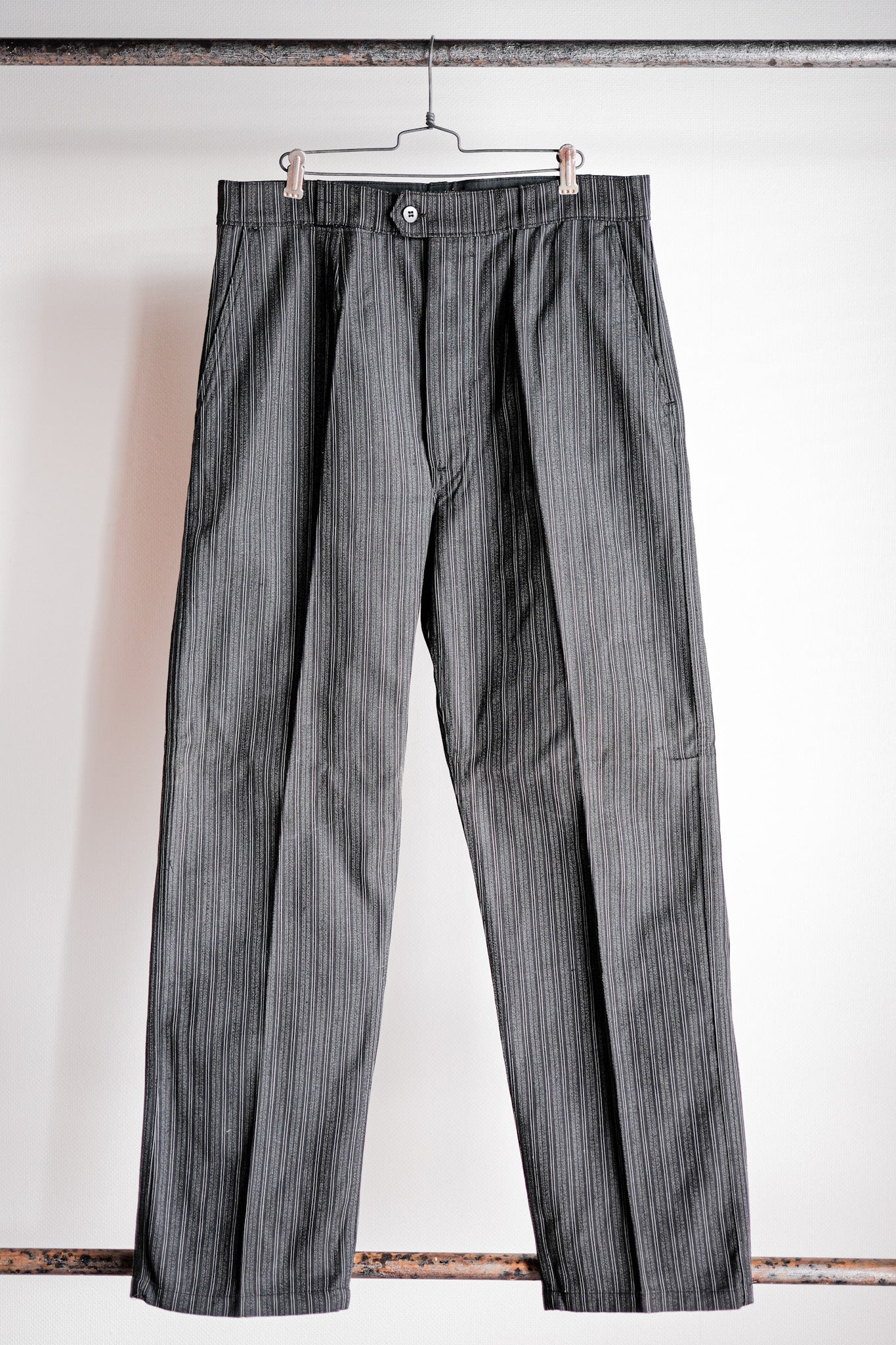 ［~50's］French Vintage Cotton Striped Work Pants "CREPIER" "Dead Stock"