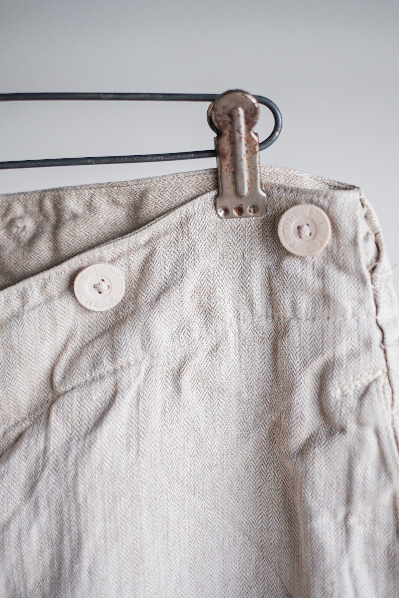 ［~40's］WW2 German Army Drillich HBT Linen Trousers