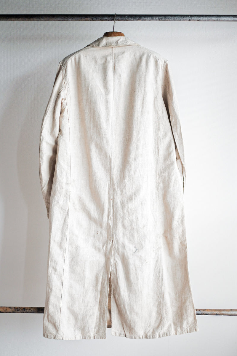 [~ 30's] เสื้อคลุมผ้าลินินวินเทจฝรั่งเศส