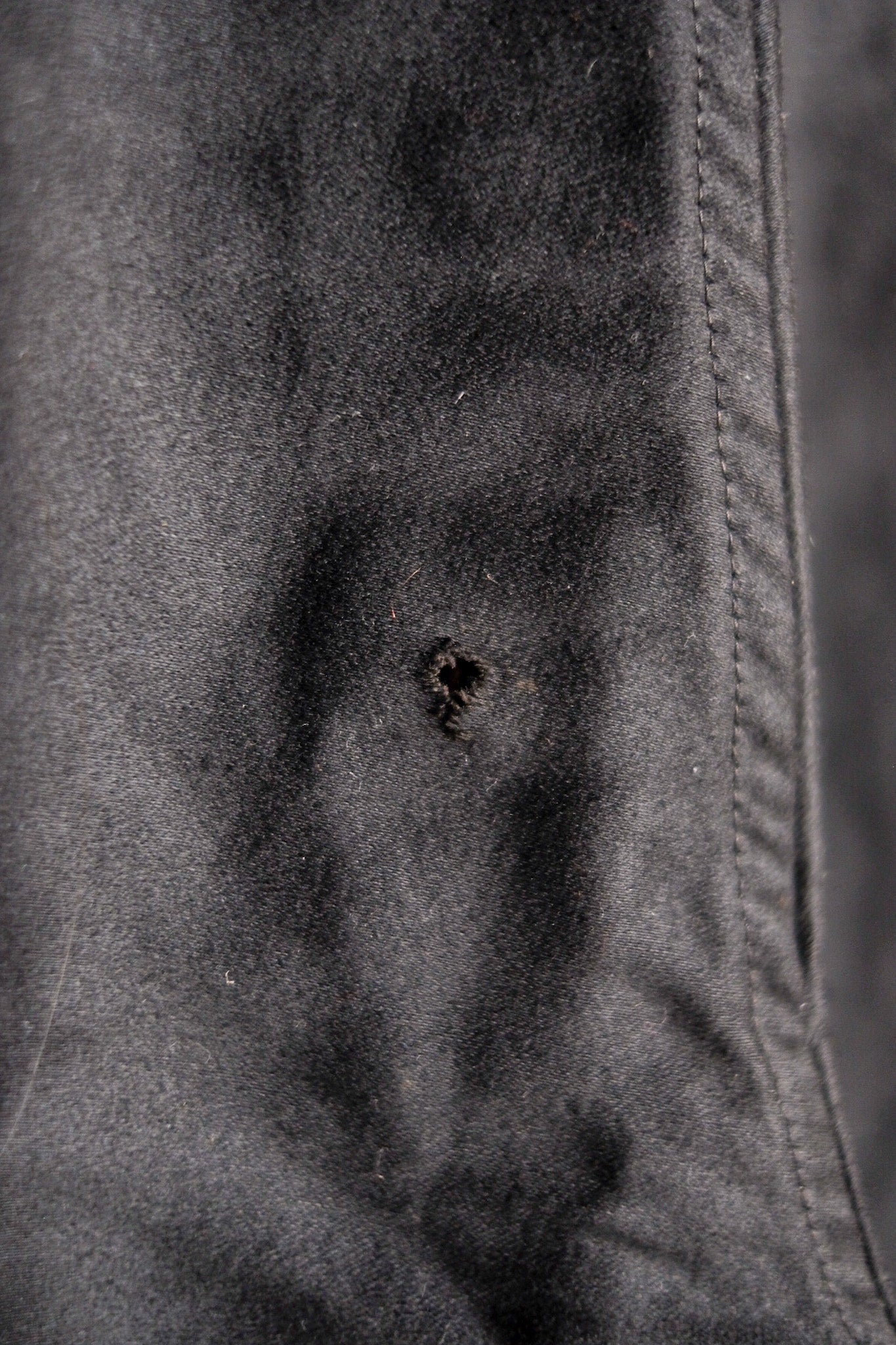 [~ 30's] French Vintage Black Moleskin Work Pants "Le Mont St. Michel" "Dead Stock"