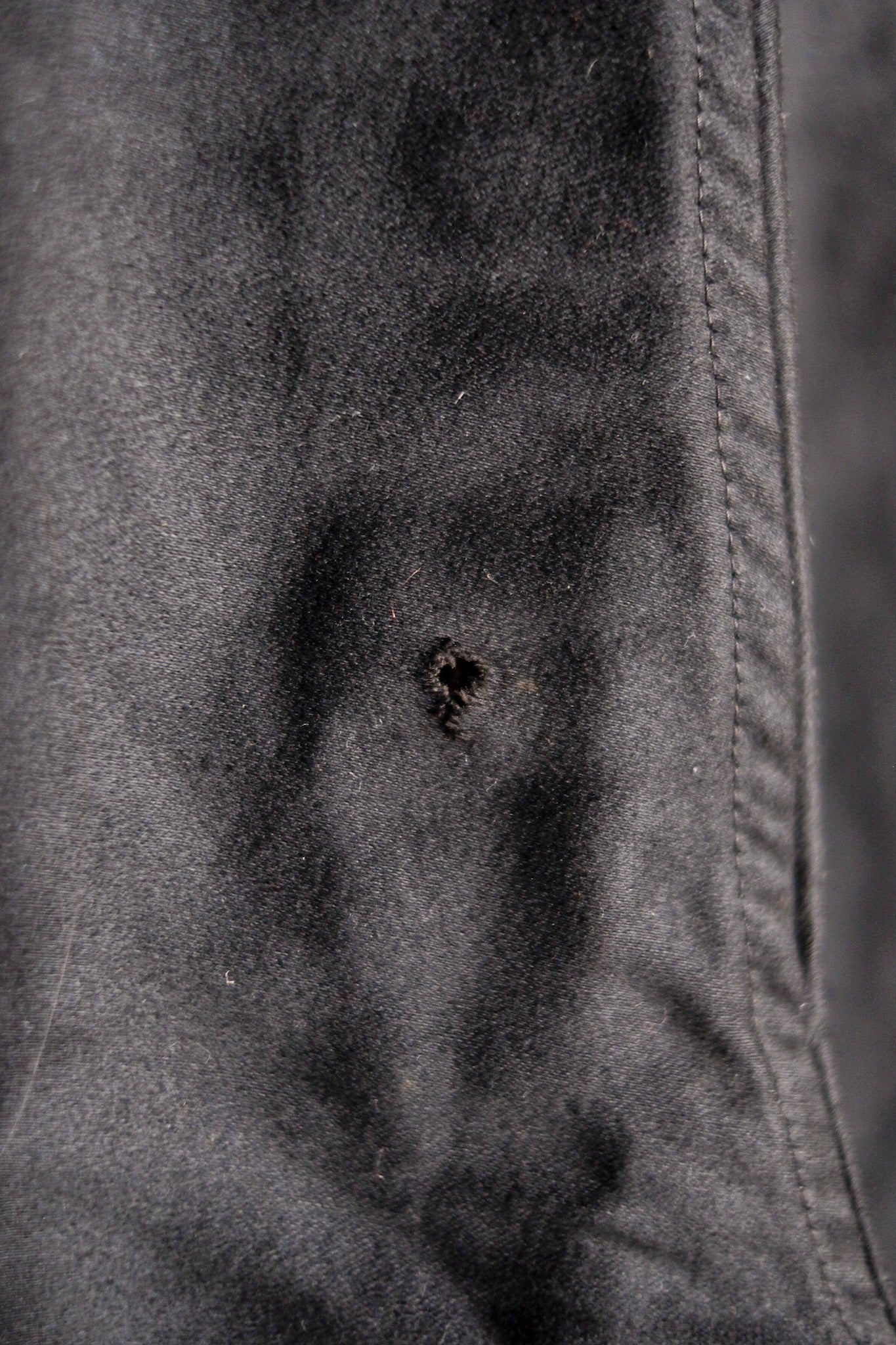 【~30's】French Vintage Black Moleskin Work Pants "Le Mont St. Michel" "Dead Stock"