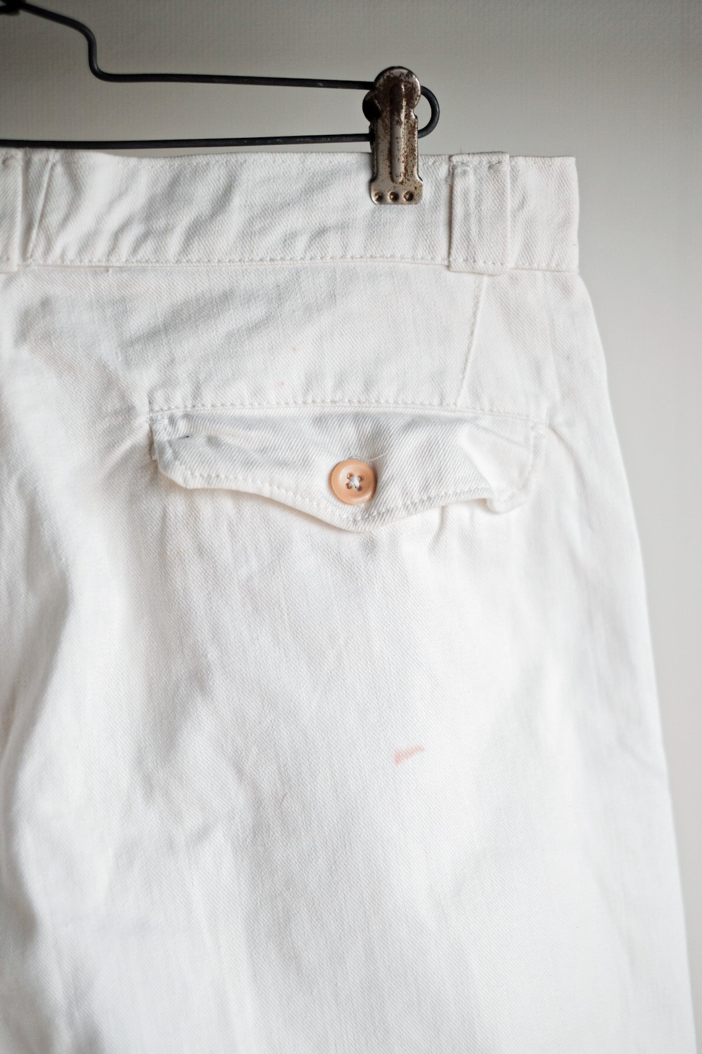 【~50's】French Army White Cotton Trousers Size. 84