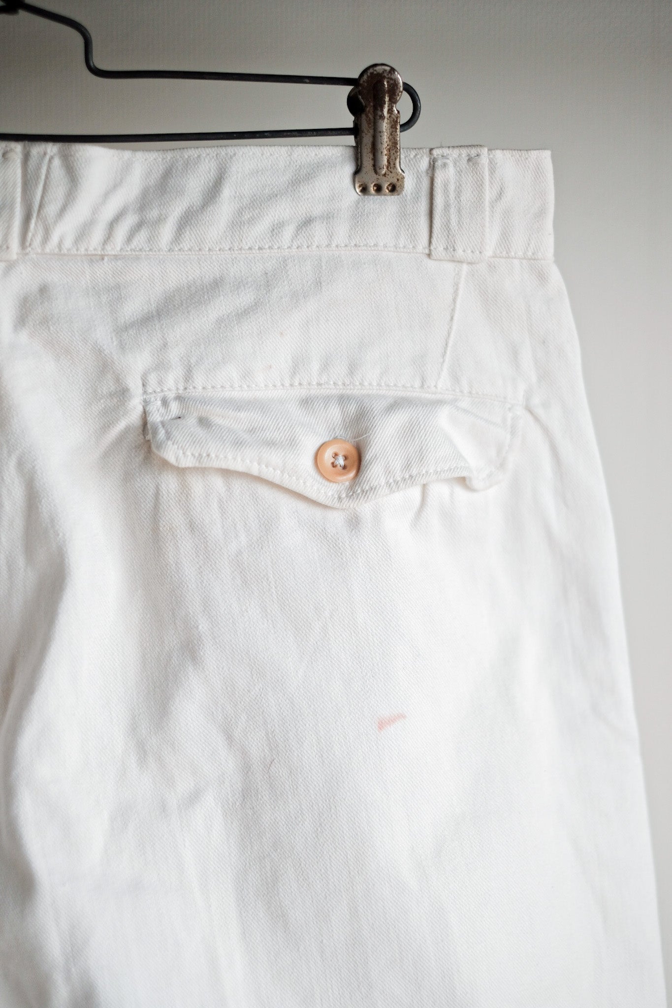 ［~50's］French Army White Cotton Trousers Size. 84