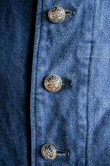 [~ 30's] แจ็คเก็ต French Vintage Indigo Metis Fireman
