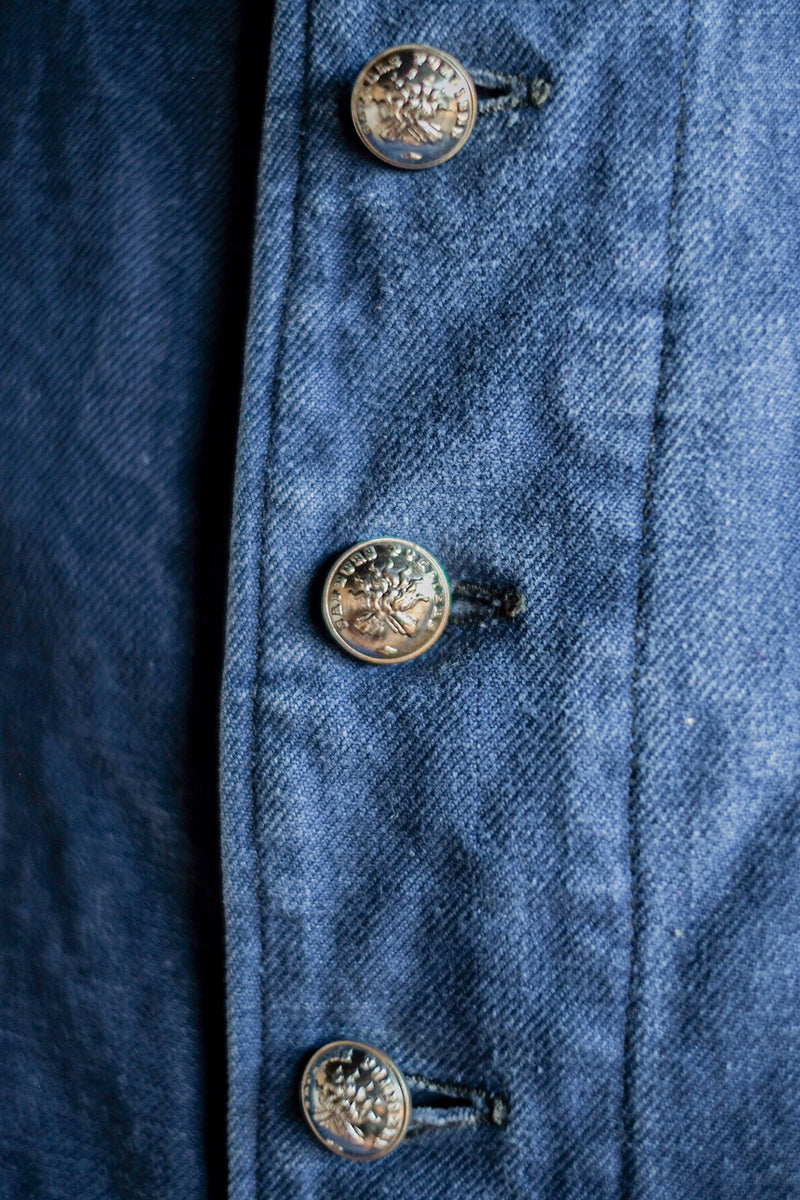 [~ 30's] แจ็คเก็ต French Vintage Indigo Metis Fireman
