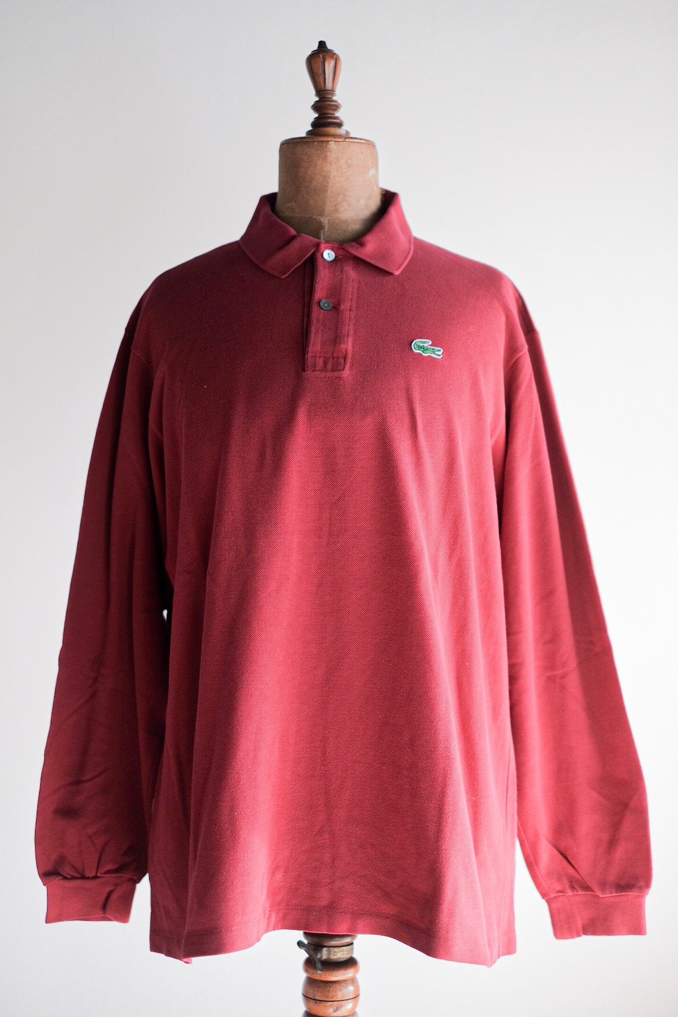 [〜80年代]顏色的lacoste l/s polo襯衫尺寸。6“勃艮第”