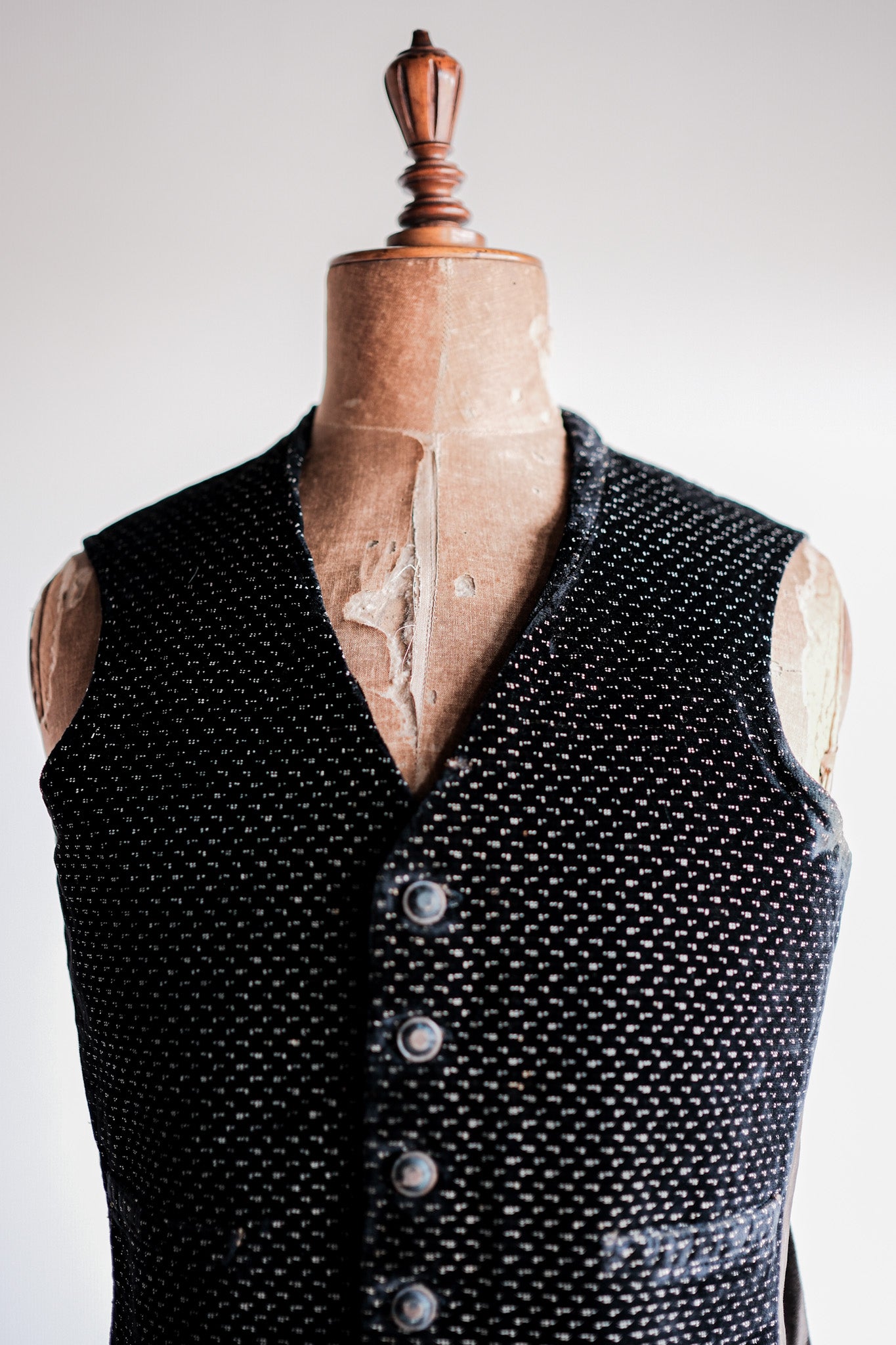 ［Late 19th C］French Antique Black Velvet Gilet