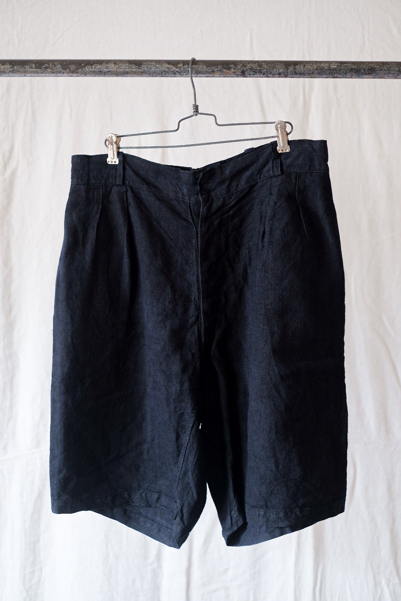 [〜40年代]法國復古靛藍亞麻短褲