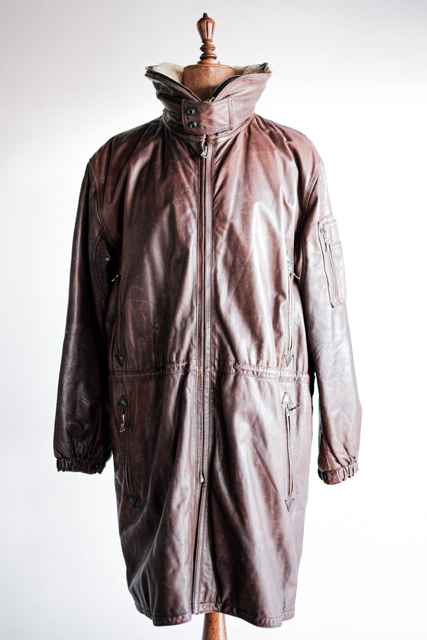 [~ 80's] Old Giorgio Armani Aviator Style Style Leather Size.48