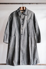 [~ 40's] French Vintage Black Chambray Atelier Coat "Dead Stock"