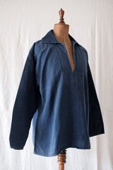 [~ 50's] French Vintage Blue Moleskin Fisherman Smock