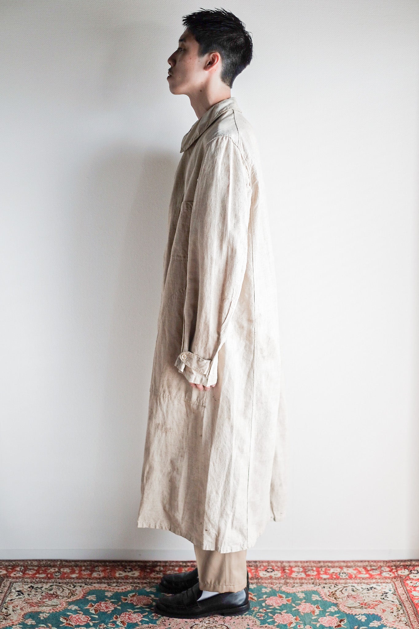 ［~30's］French Vintage Linen Work Coat