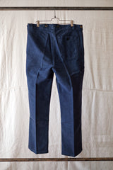 【~50's】French Vintage Blue Moleskin Work Pants