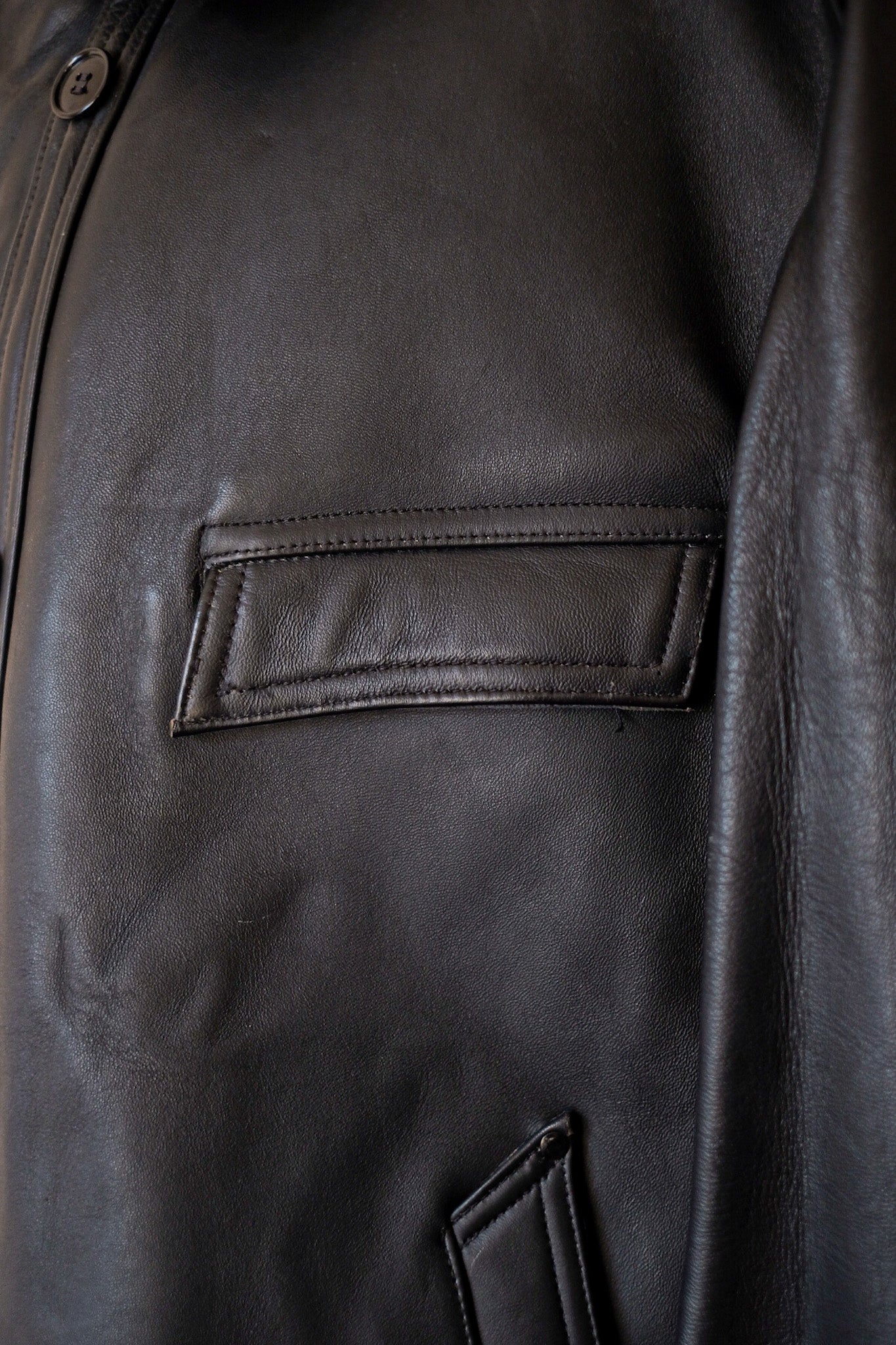 【~50's】French Vintage Le Corbusier Leather Work Jacket "Wool Collar" "Dead Stock"