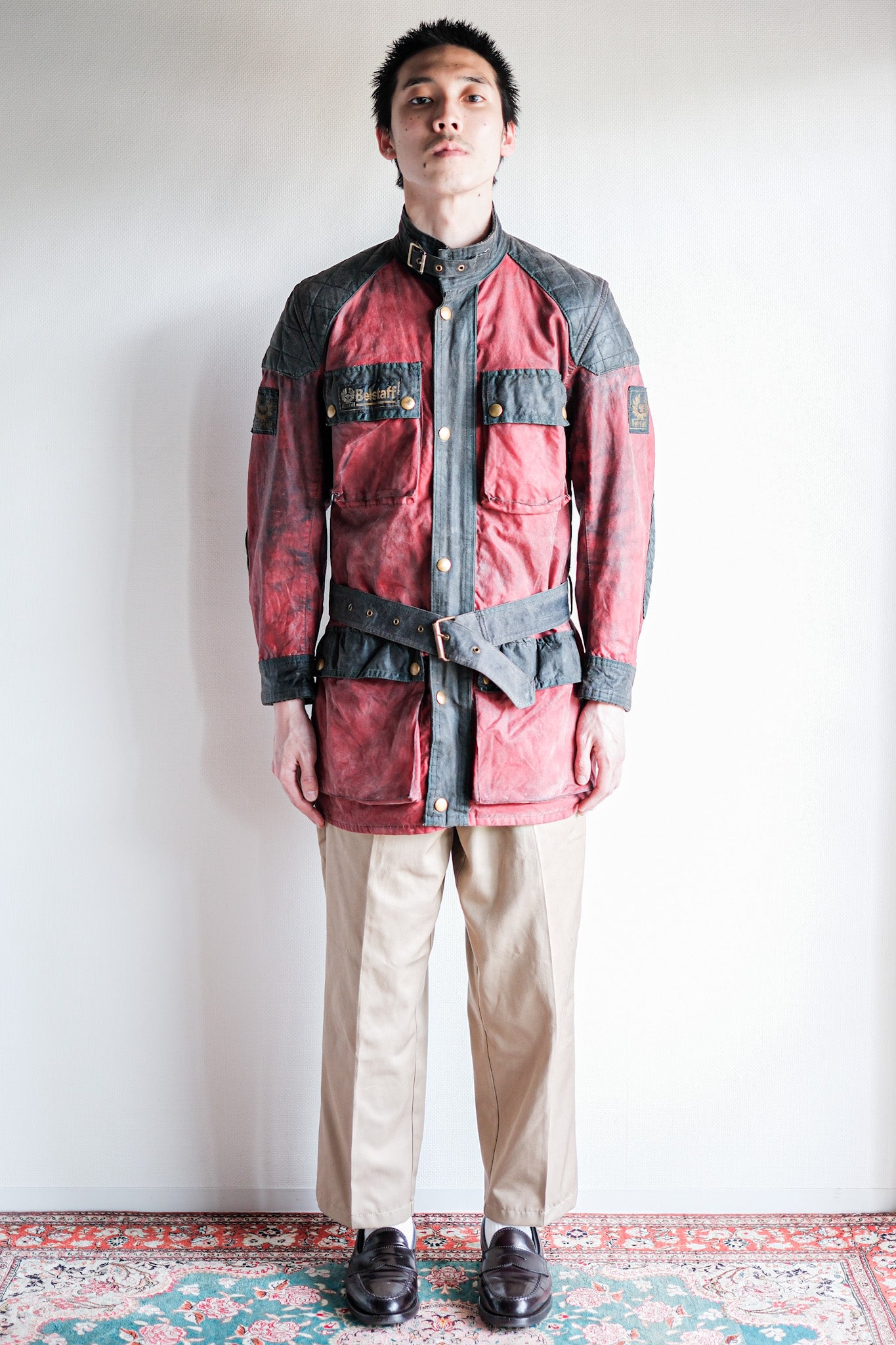 【~70's】Vintage Belstaff 2 Tone Red Waxed Jacket “TRIALMASTER" “Custom Order”