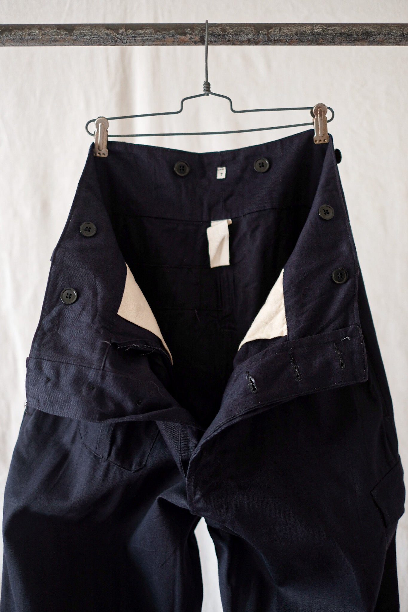 [~ 40's] กางเกงเจาะสีน้ำเงินของกองทัพเรือ