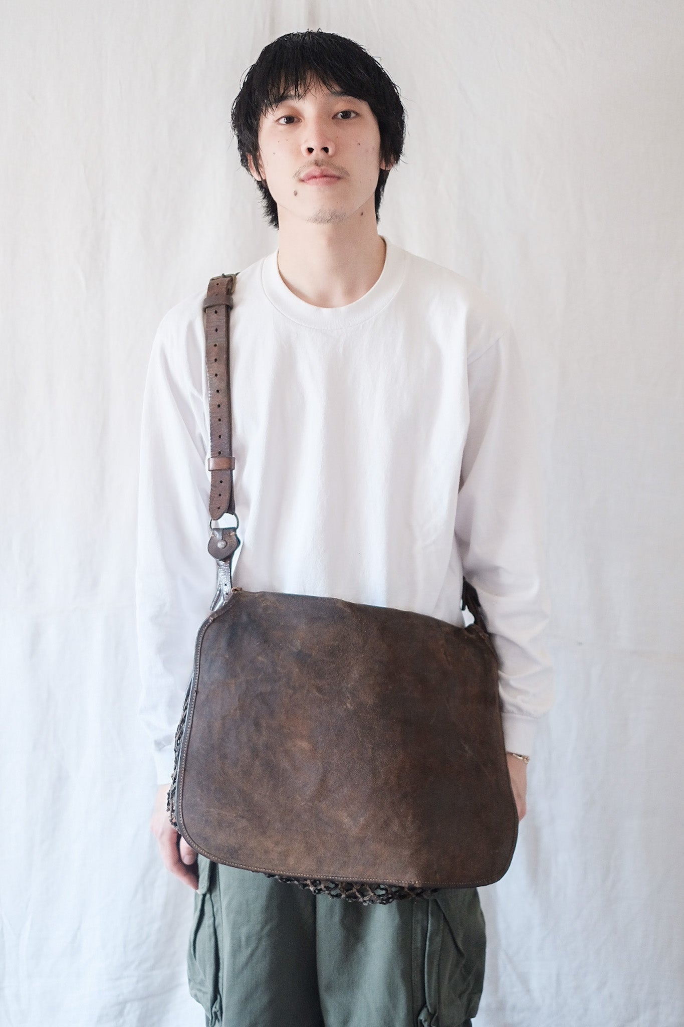 【~30's】French Vintage Fishing Leather Bag