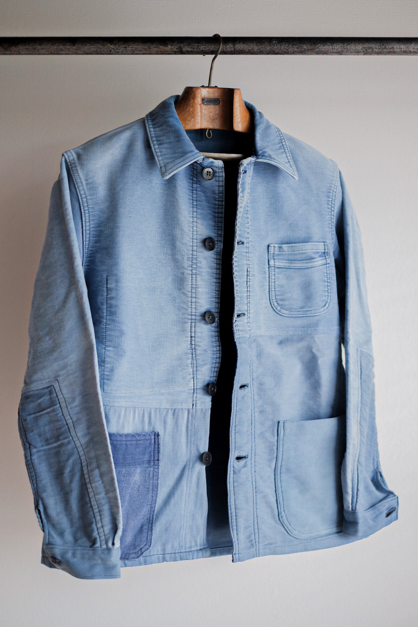 ［~50's］French Vintage Blue Moleskin Work Jacket "Le Mont St. Michel"
