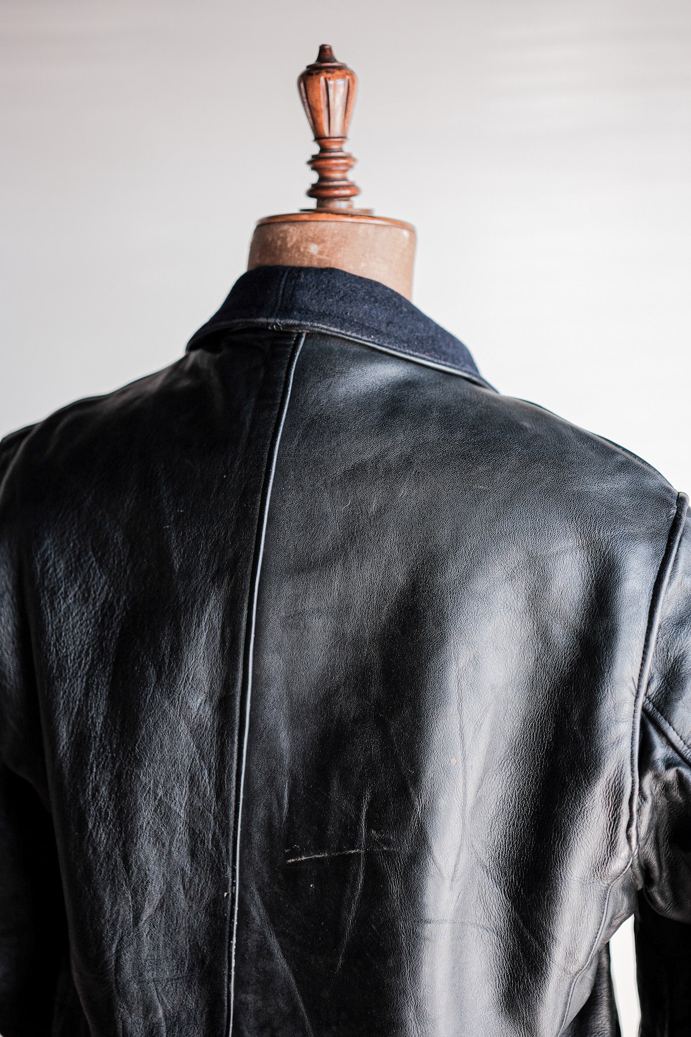 ［~50's］French Vintage Le Corbusier Leather Work Jacket "Wool Collar"
