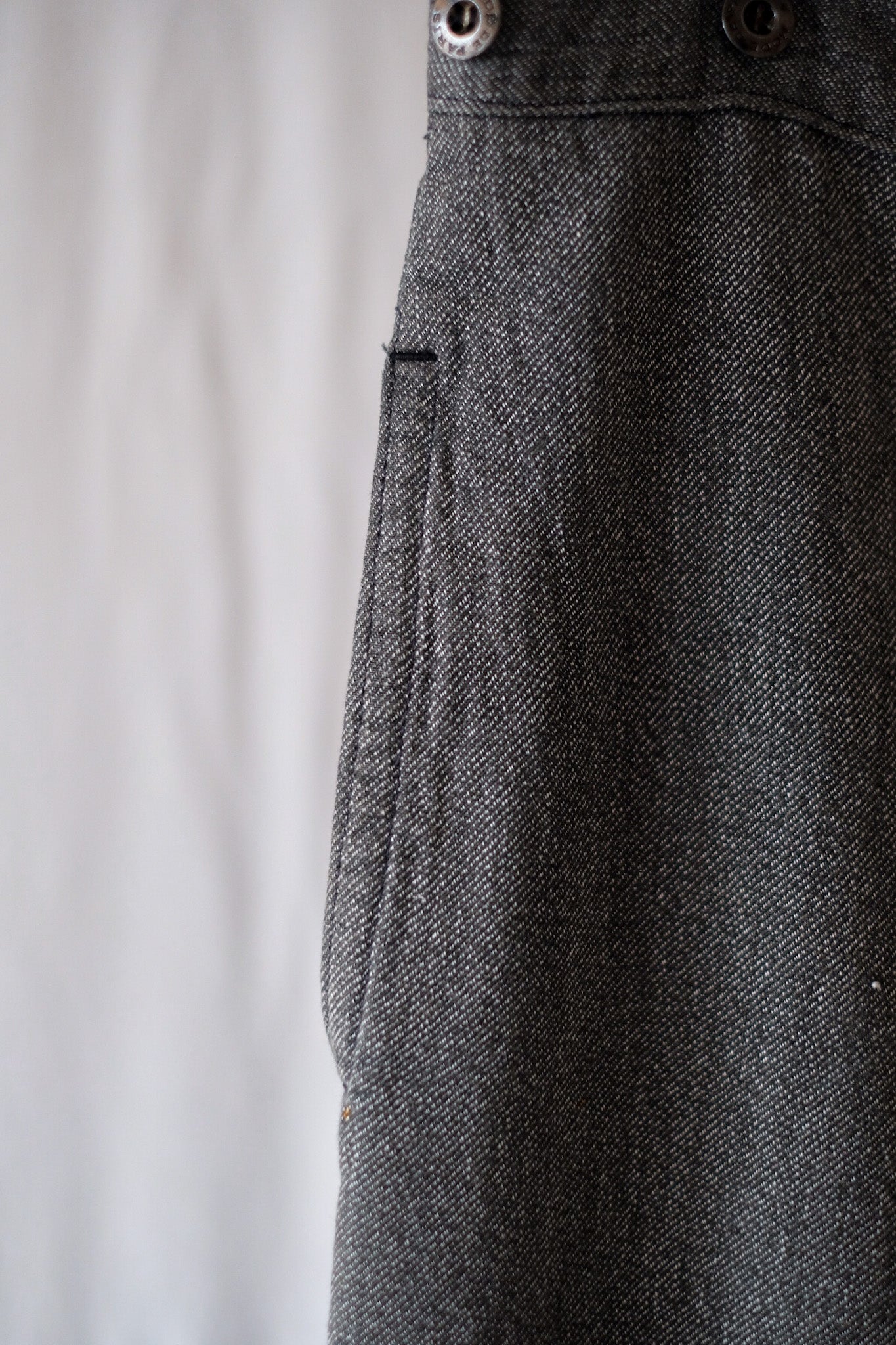 [~ 30's] French Vintage Black Chambray ทำงานกางเกง