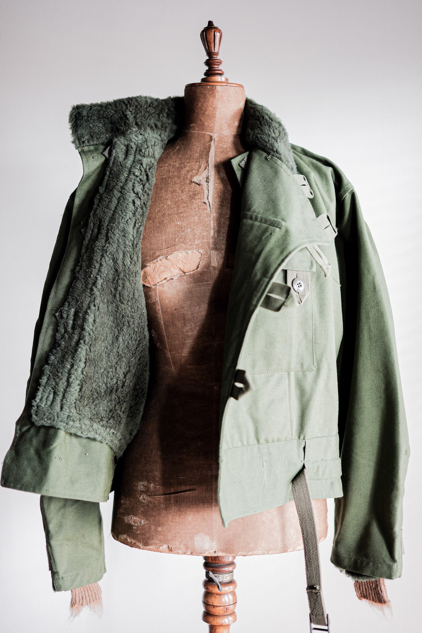 【~60's】Swedish Army Dispatch Rider Motorcycle Jacket With Liner Size.C48 "Dead Stock"
