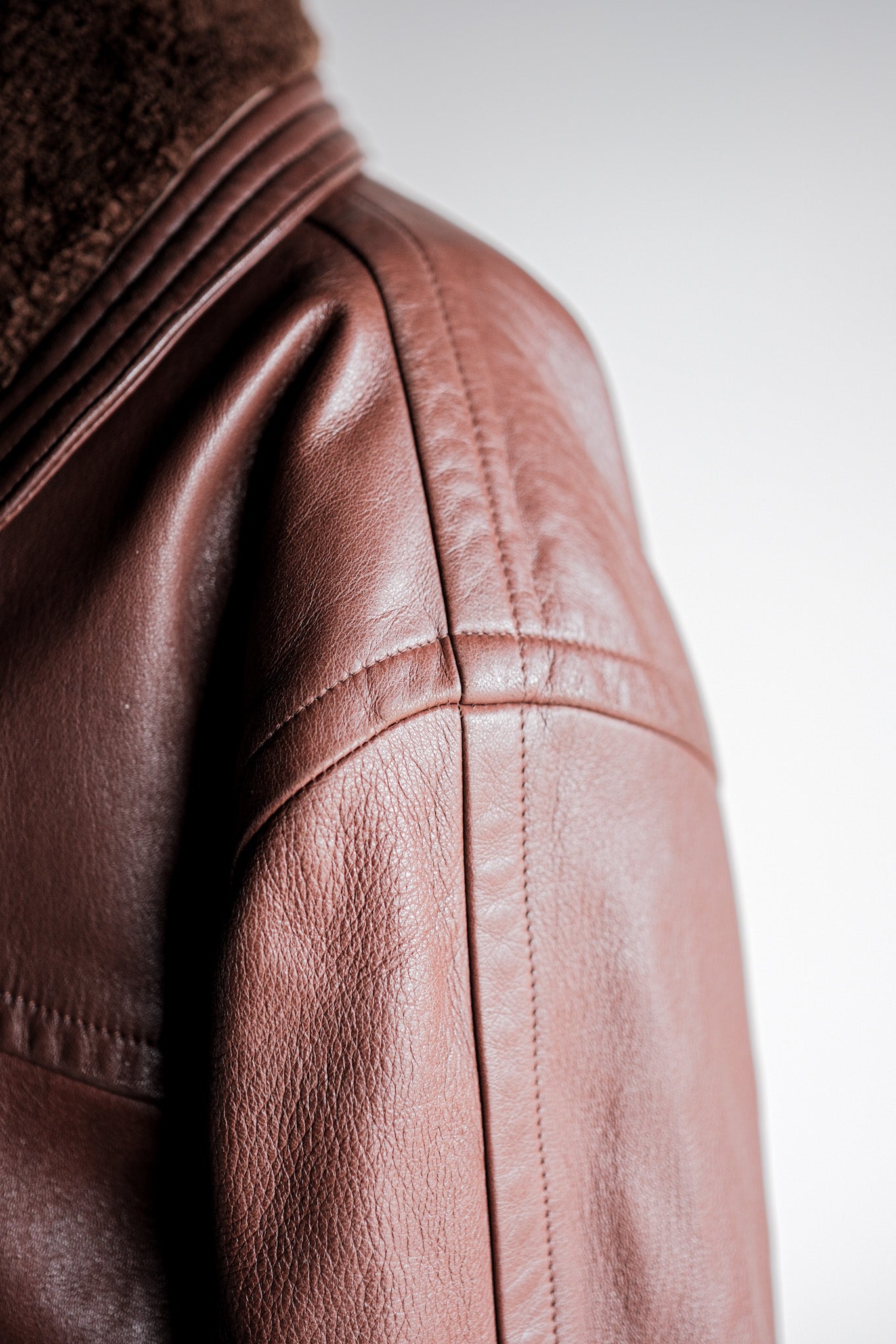 【~80's】Old Gucci Shawl Collar Leather Bomber Jacket Size.52