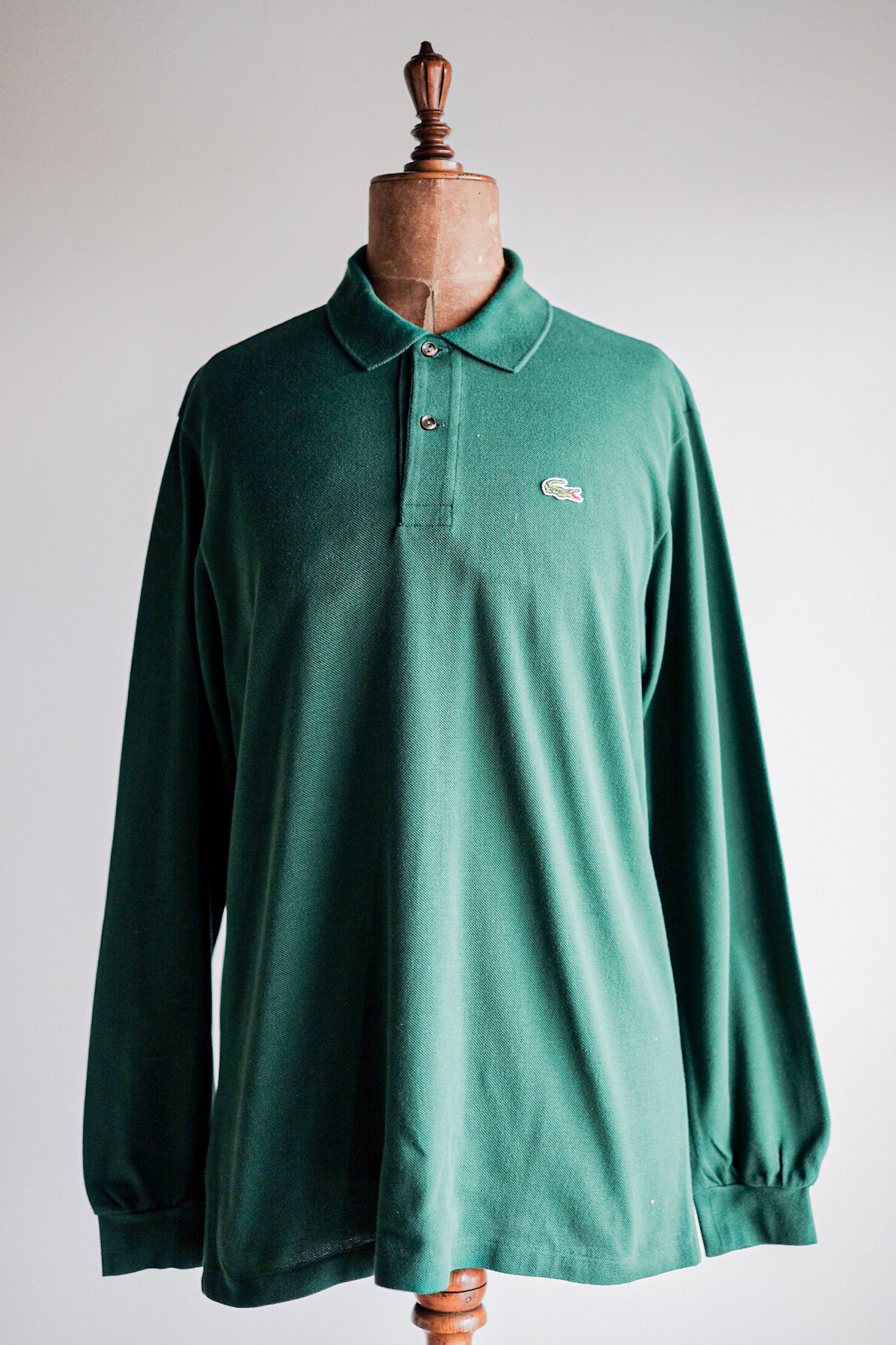 [~ 80 년대] Chemise lacoste l/s 폴로 셔츠 크기 .5 "Forest Green"