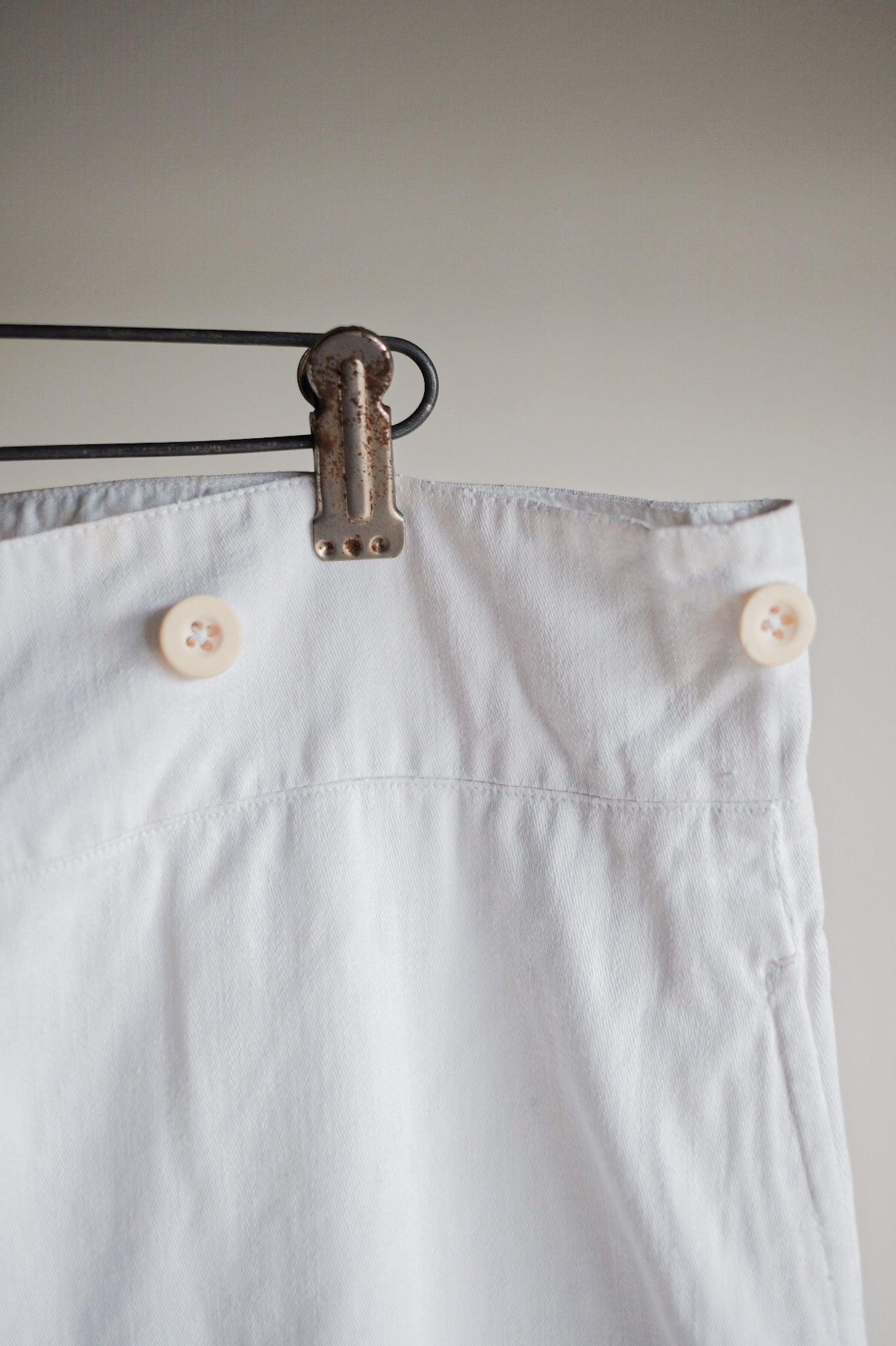 ［~30's］French Navy White Cotton Trousers