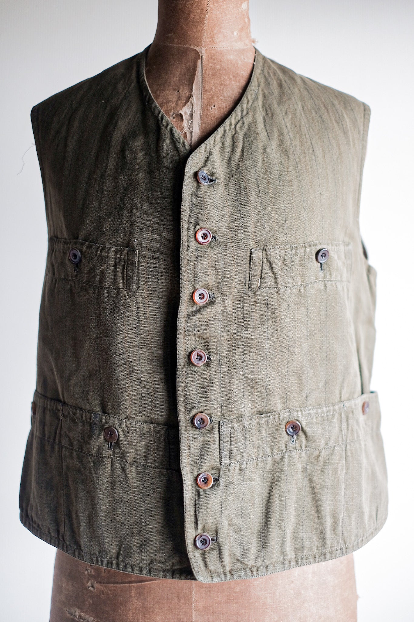 ［~20's］French Vintage Moss Green Hunting Gilet & Jodhpurs "Au Louvre"