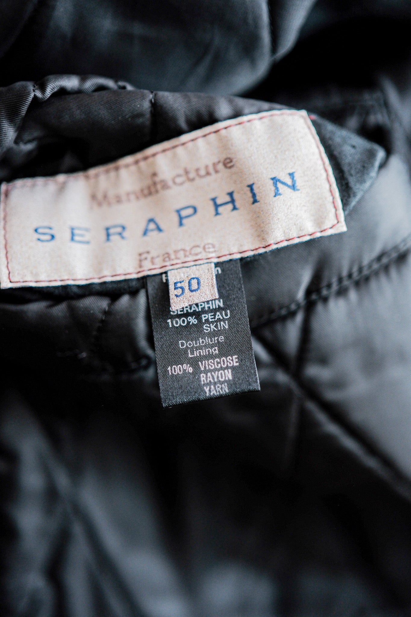 ［~90's］Old SERAPHIN Leather Reverseable Jacket Size.50