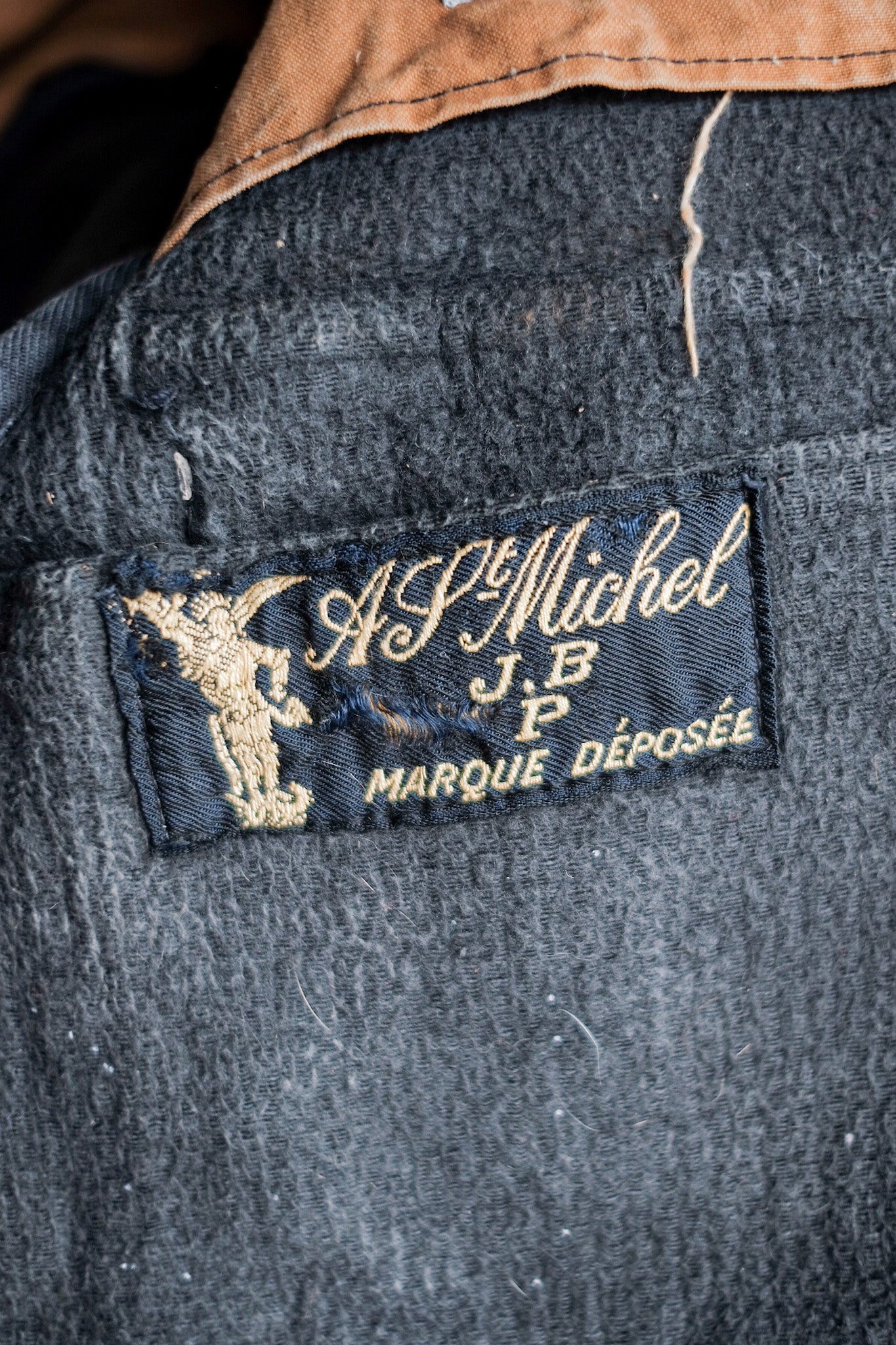 ［~40's］French Vintage Brown Salt & Pepper Cotton Pique Hunting Jacket