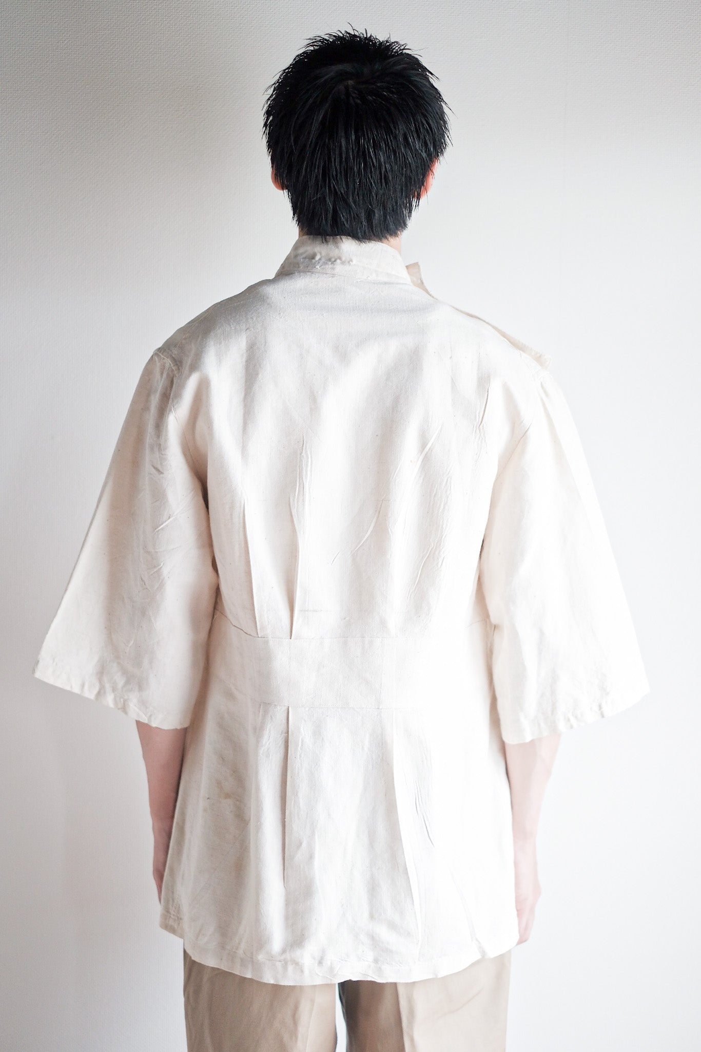 ［~50's］French Army Linen Jacket Hospital Military "Dead Stock"