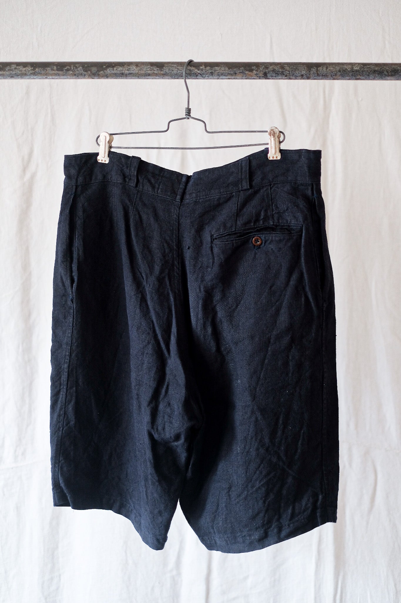 【~40's】French Vintage Indigo Linen Work Shorts