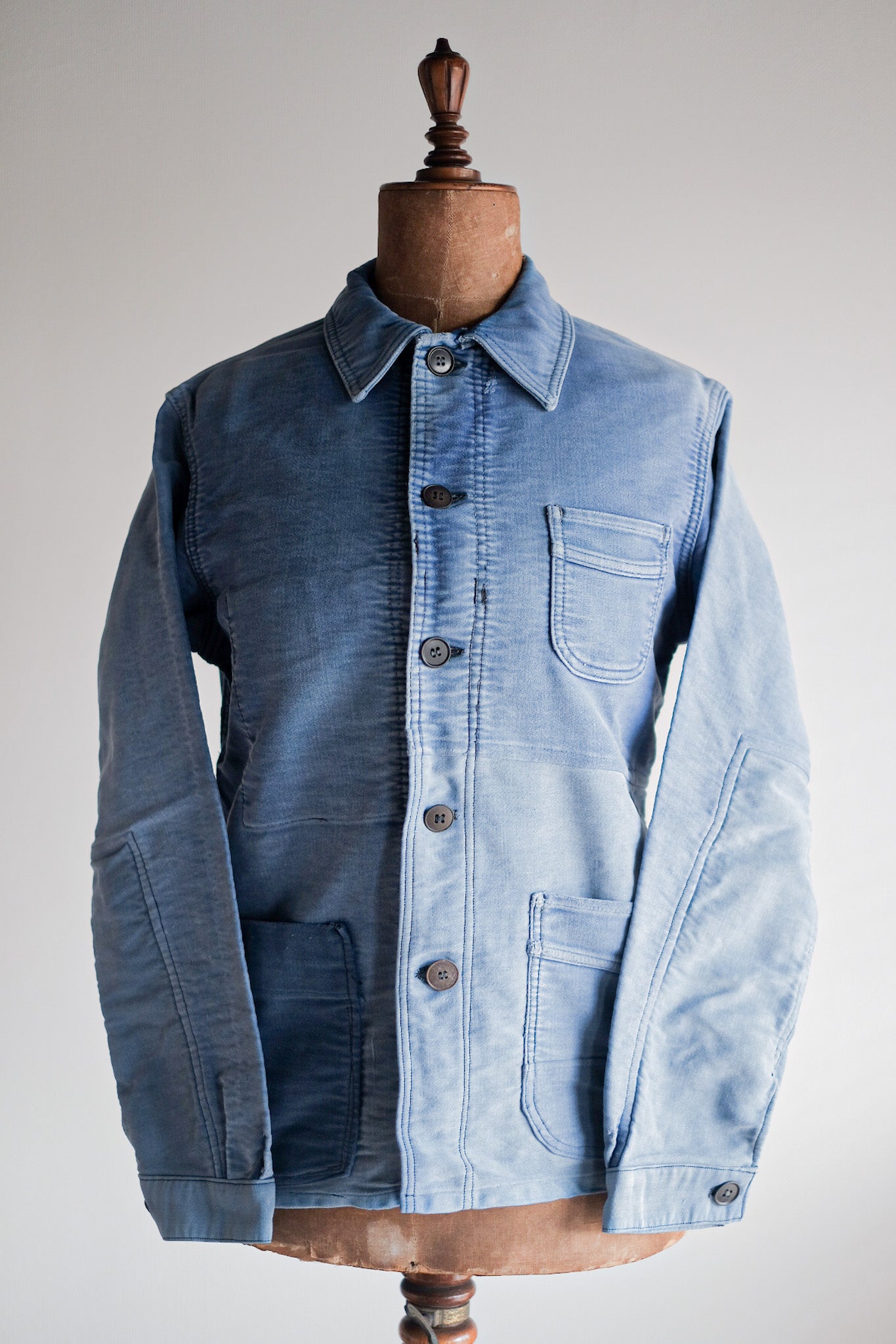 ［~50's］French Vintage Blue Moleskin Work Jacket "Le Mont St. Michel"