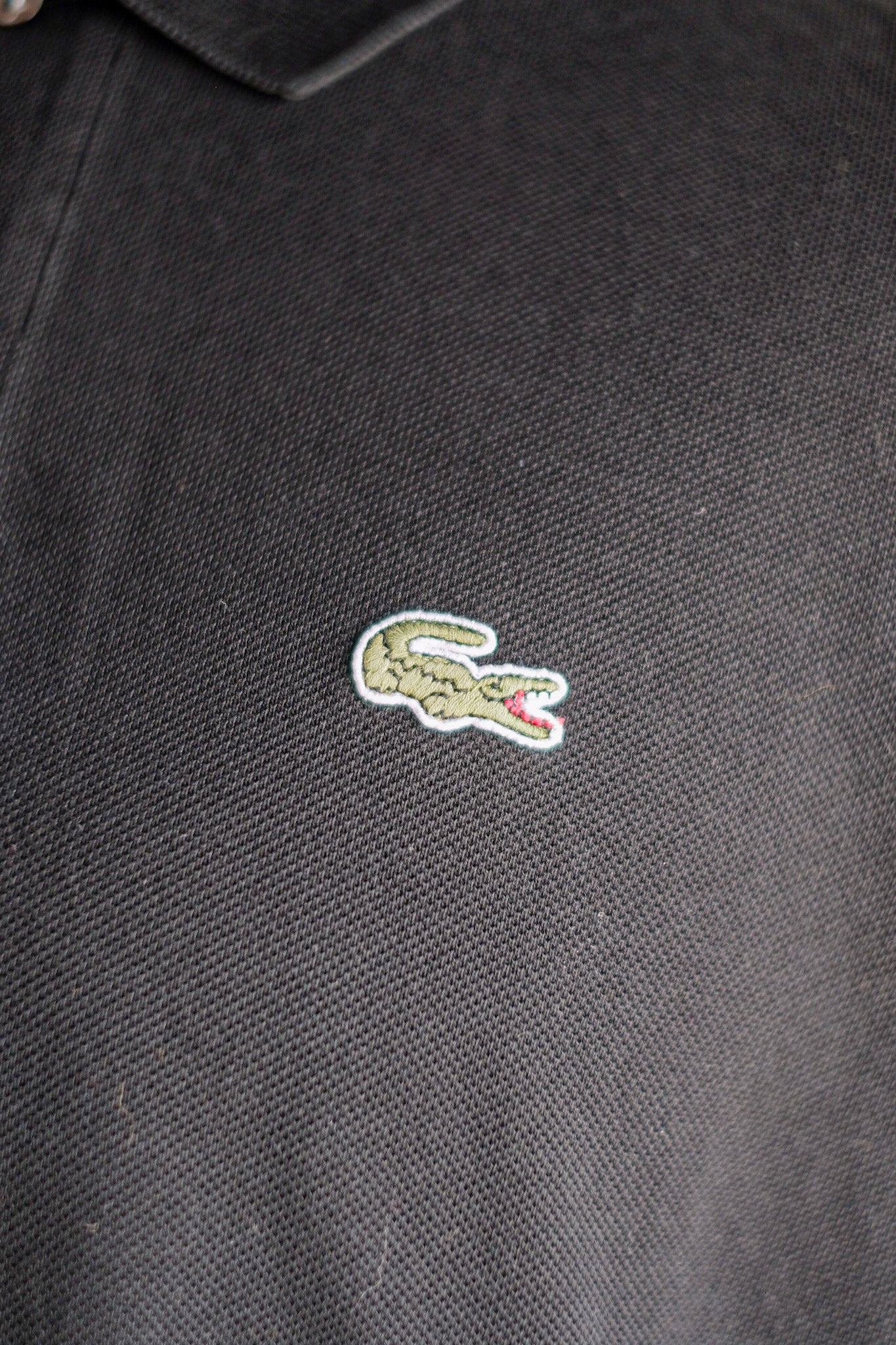 [~ 80's] Chemise Lacoste S/S Polo Shirt Size.5 "Black"