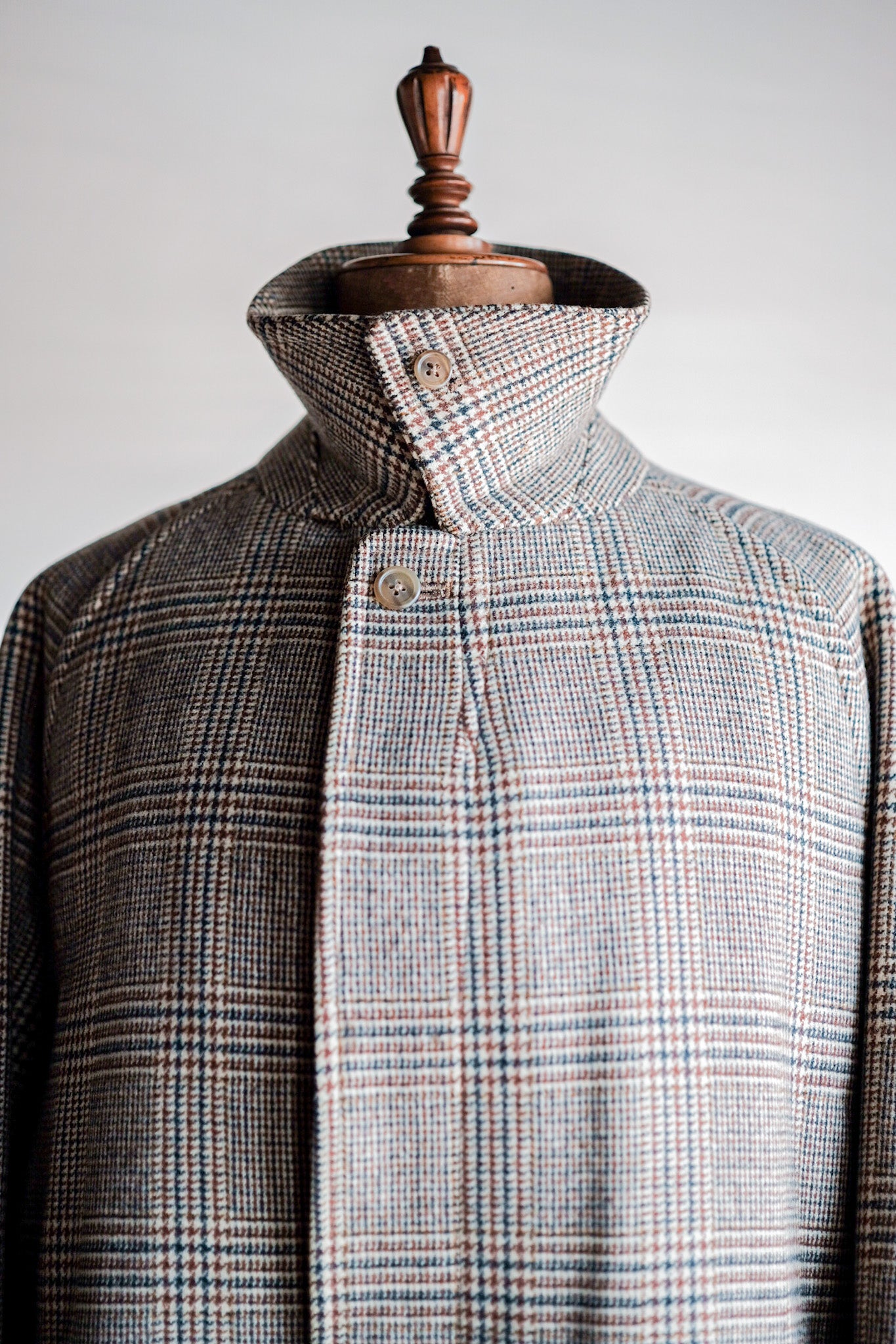 【~80's】Vintage Burberry's Single Raglan Balmacaan Coat Size.54R "Saddle Tweed"