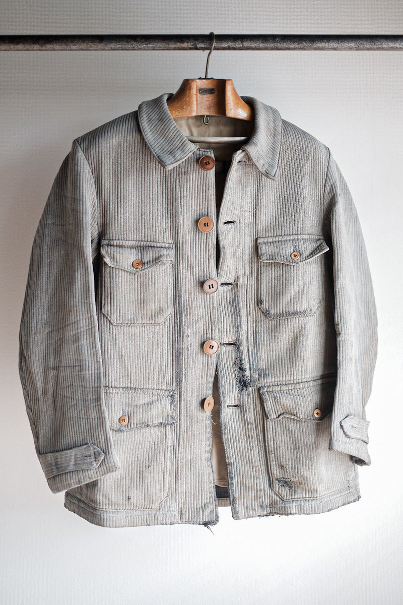 40's] French Vintage Gray Cotton Pique Hunting Jacket – VIEUX ET