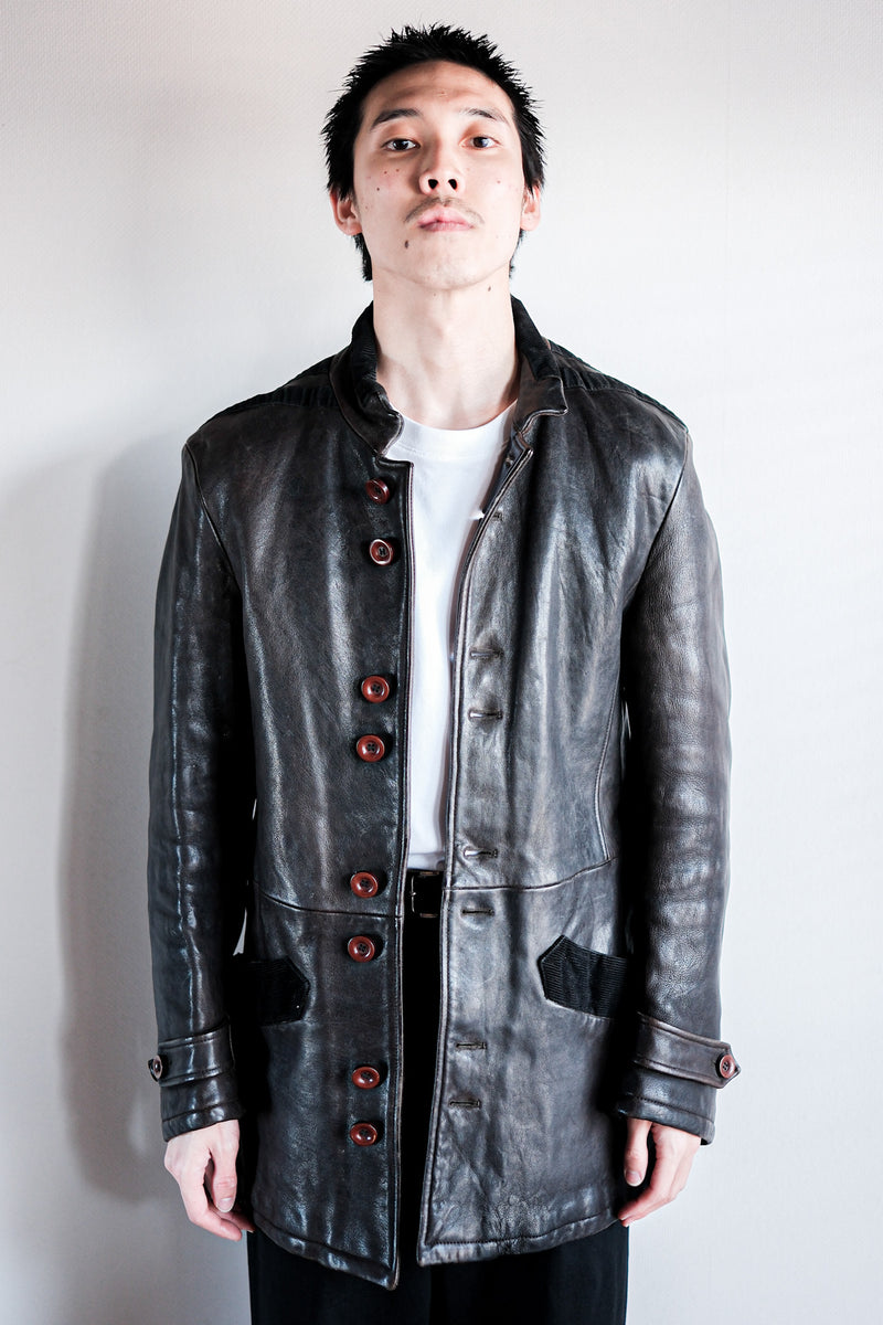 [~ 90's] Old Emporio Armani Stand Jacket หนังขนาด 48