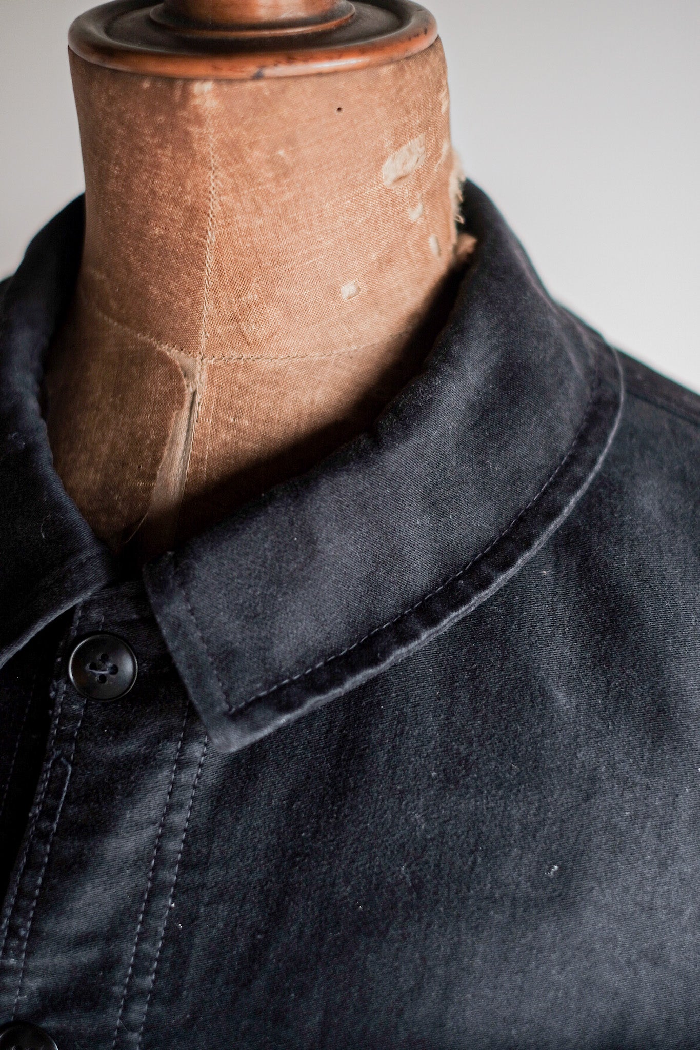 【~60's】French Vintage Black Moleskin Work Jacket