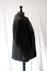 【~30's】French Vintage Black Corduroy Hunting Gamekeeper Jacket