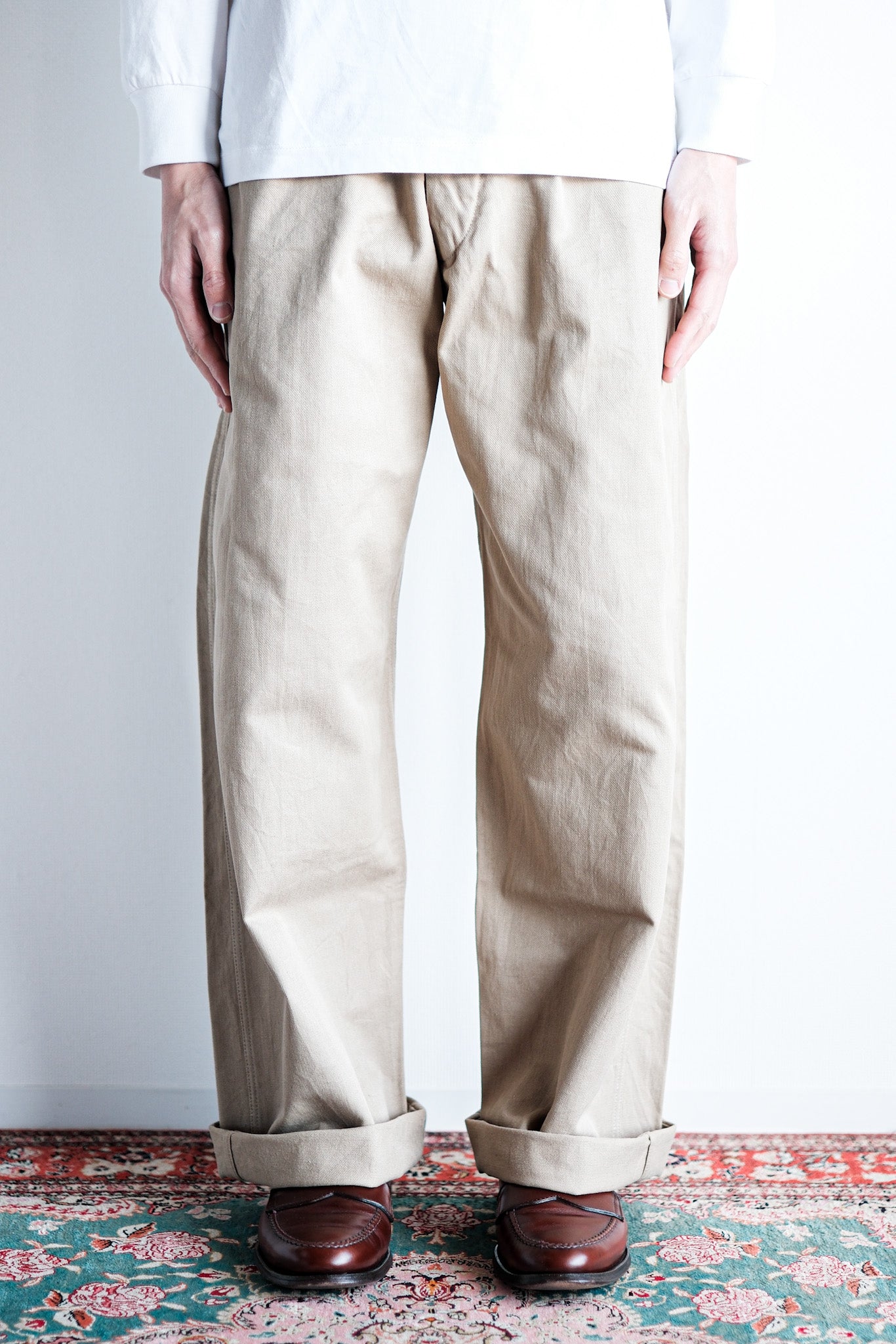 [~ 60's] French Army M52 CHINO TROUSERS SIZE.35