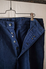 【~50's】French Vintage Blue Moleskin Work Pants