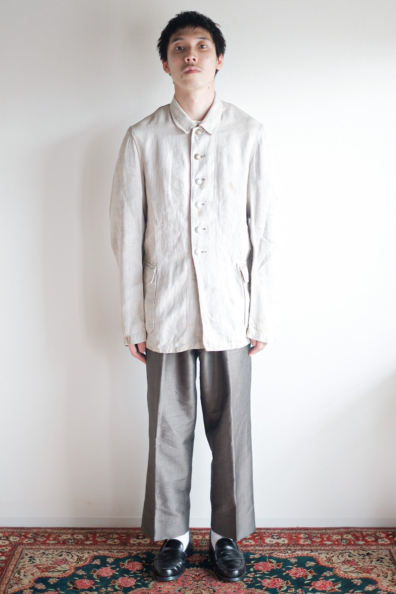［~30's］WW2 German Army Drillich HBT Linen Jacket
