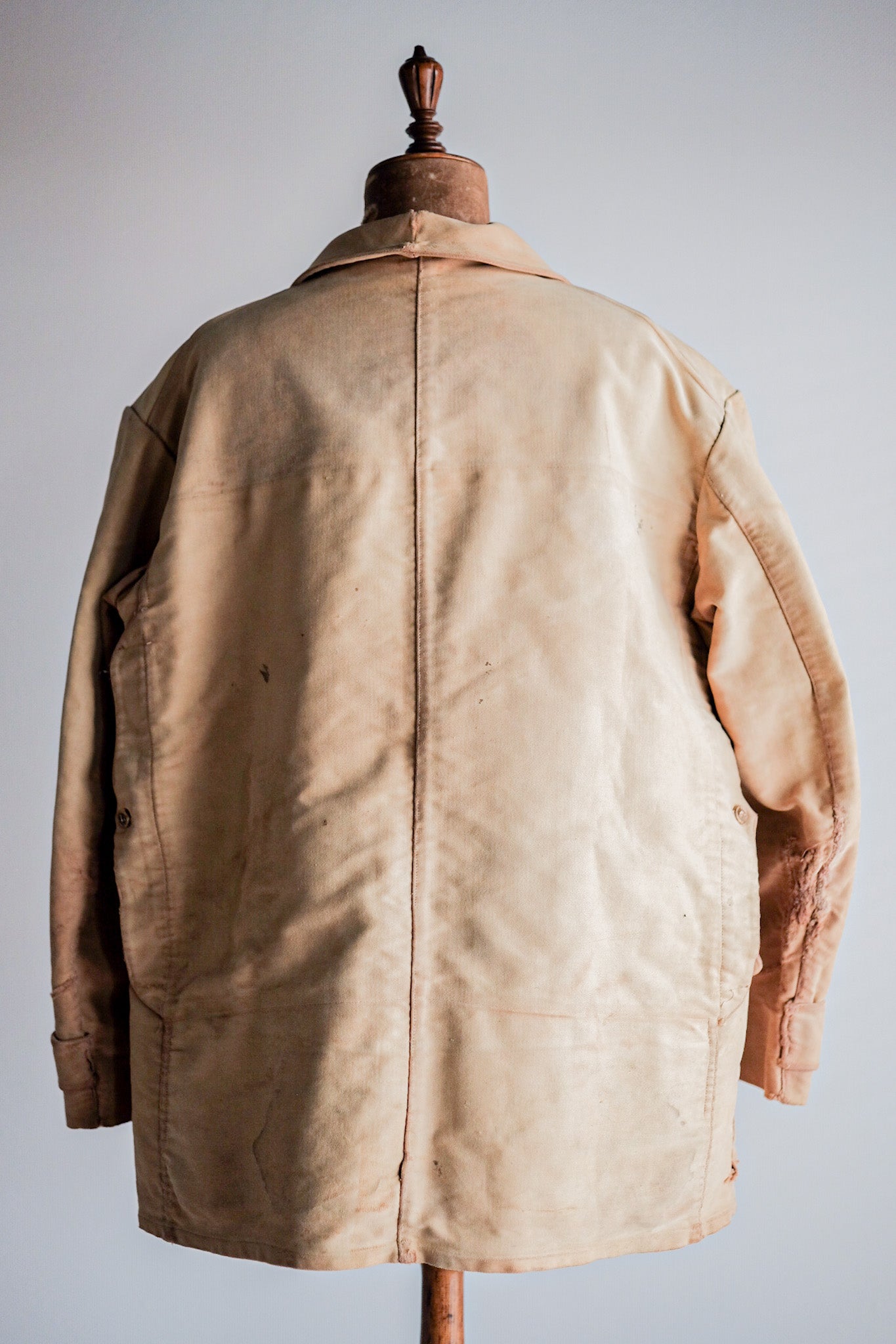 ［~30's］French Vintage Moleskin Hunting Jacket With Chin Strap