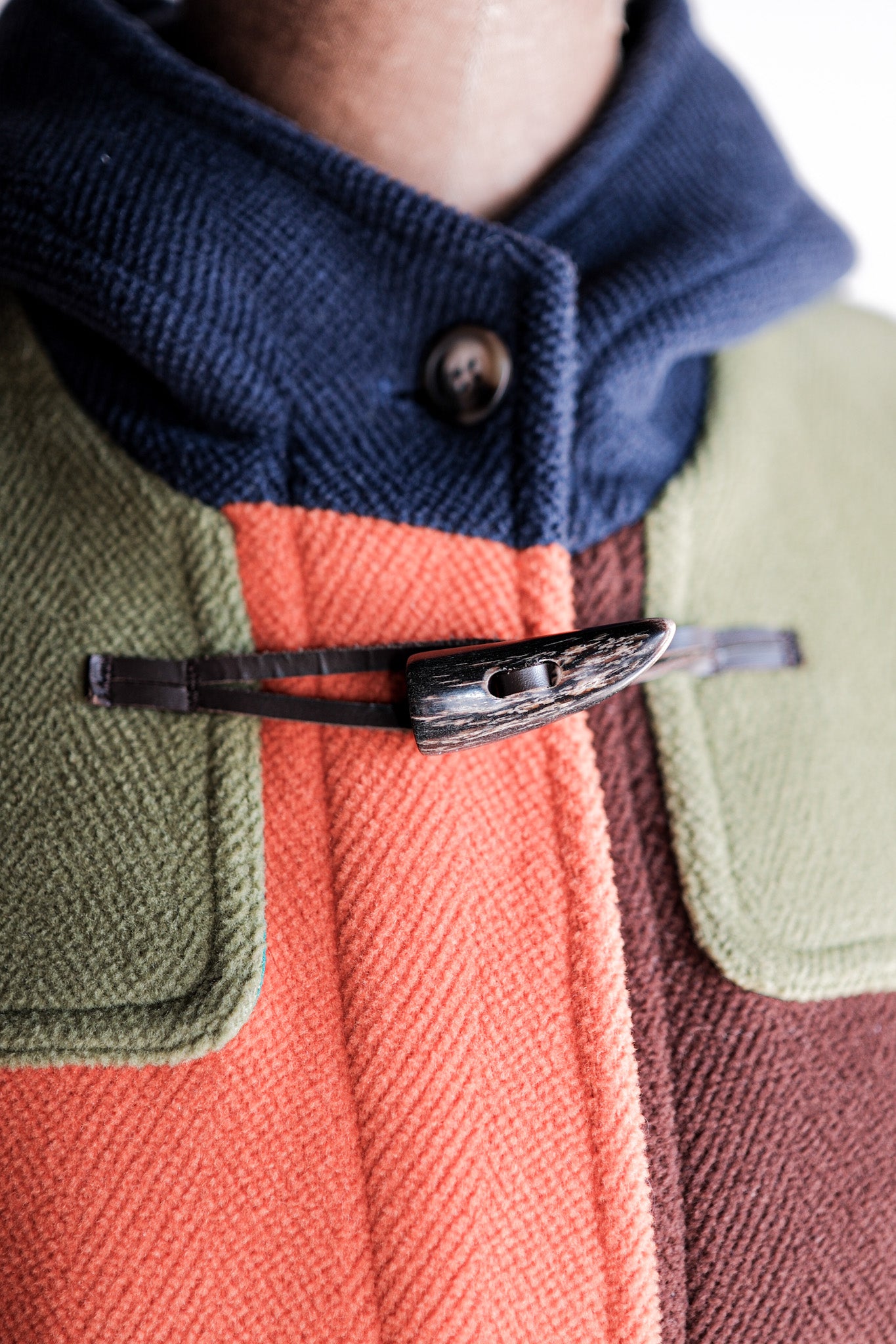 ［~90's］Old INVERTERE Crazy Pattern Wool Duffle Coat "Moorbrook"
