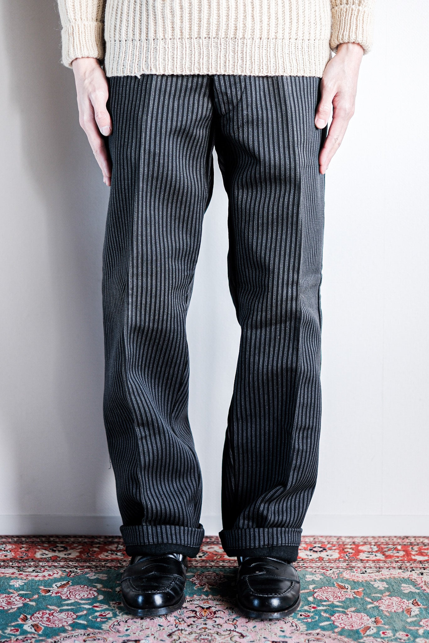 ［~50's］French Vintage Cotton Striped Work Pants "Dead Stock"