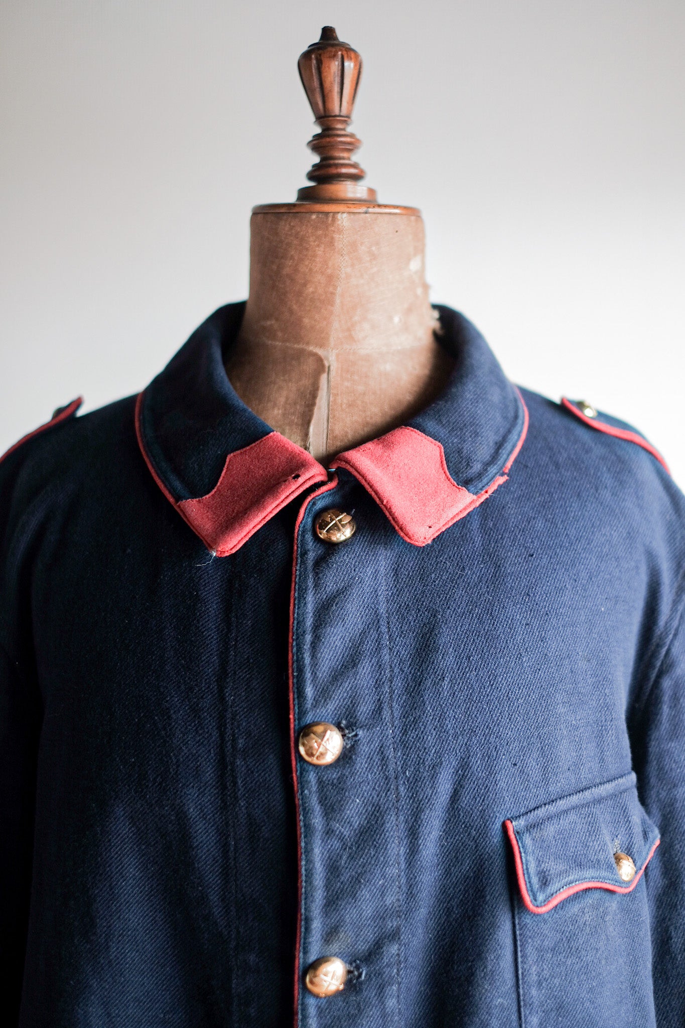 【~30's】French Vintage Indigo Cotton Twill Firefighter Jacket